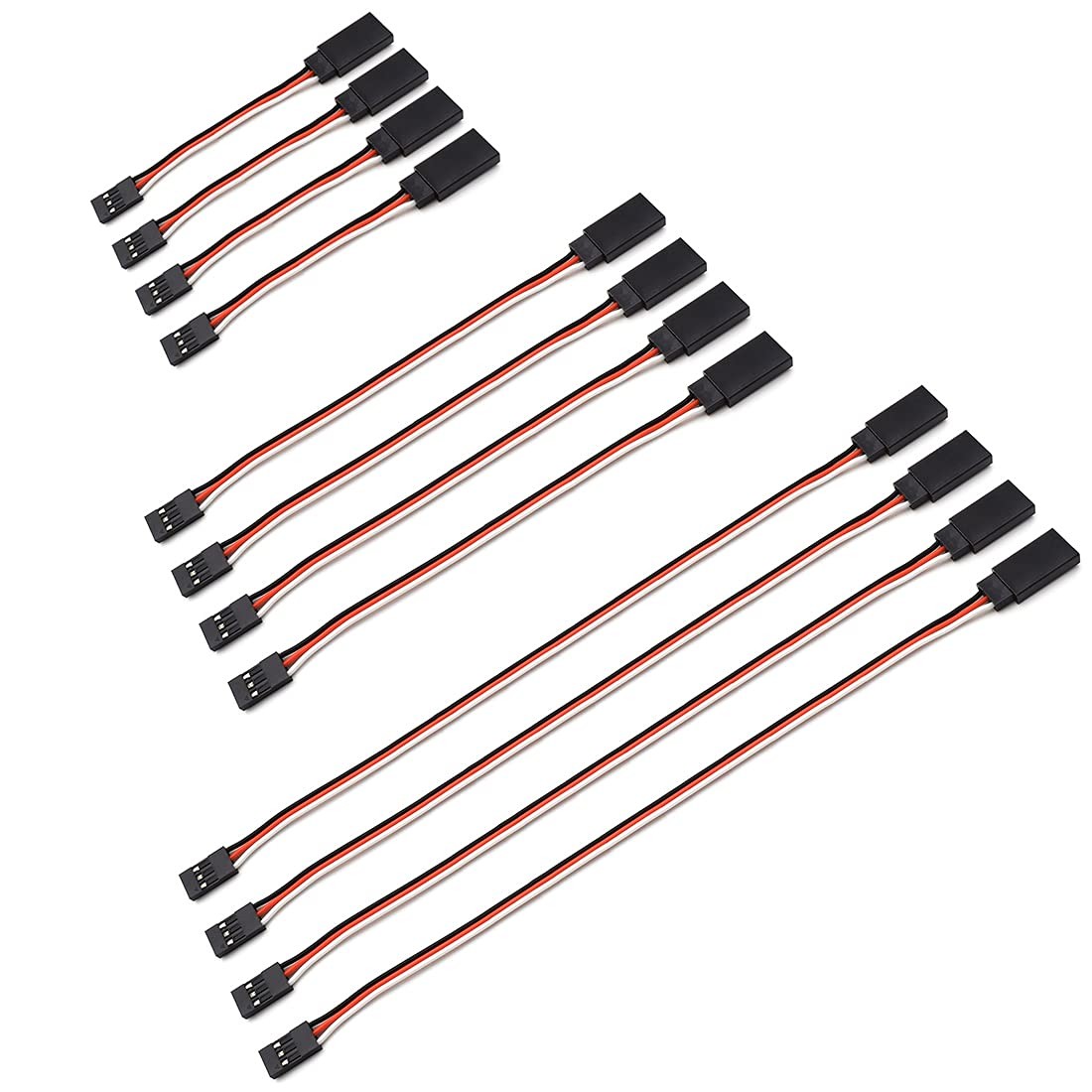 SDTC Tech 12 PCS 3-Pin Male to Female Servo Extension Cable for RC JR Futaba...
