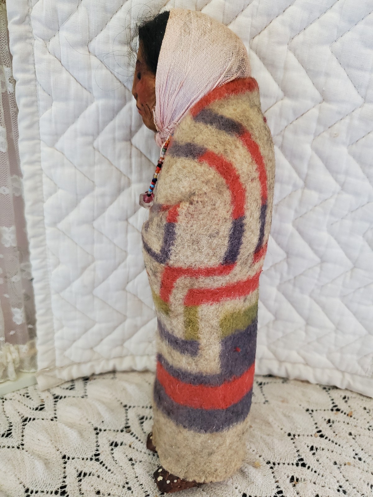 10" Early Mary Frances Woods Native American Indian Skookum Doll 1910-1920s