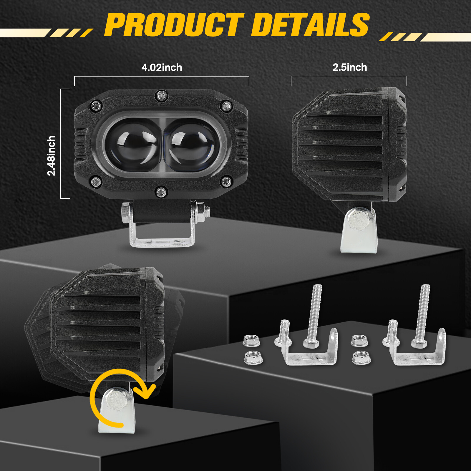 For 17-25 Can-Am Maverick X3 Roof 6D Slim 50"+7" LED Light Bar+4" Pods+Wire Kit