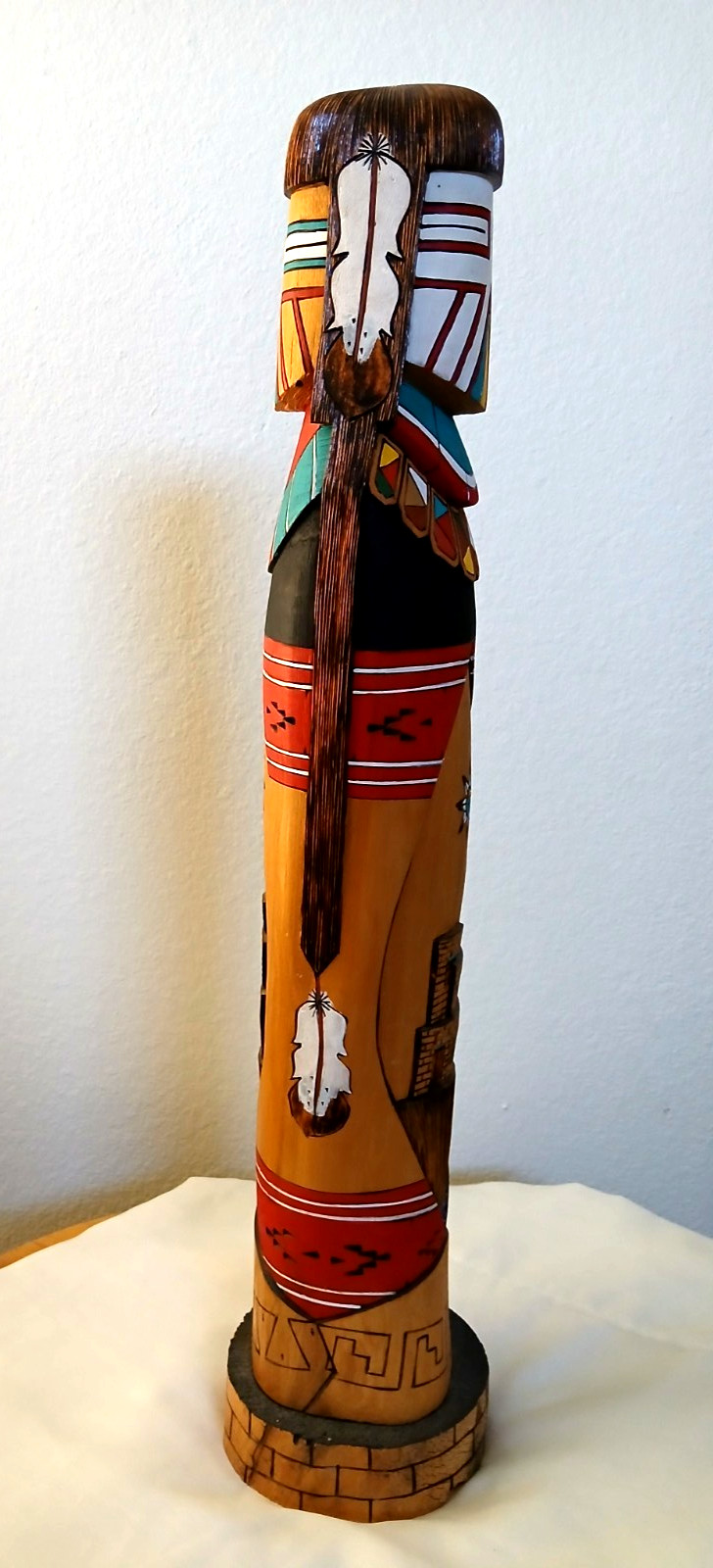 Authentic Hopi Navajo Fully Carved Cottonwood Shalaka Kachina 23" Stenson Walker