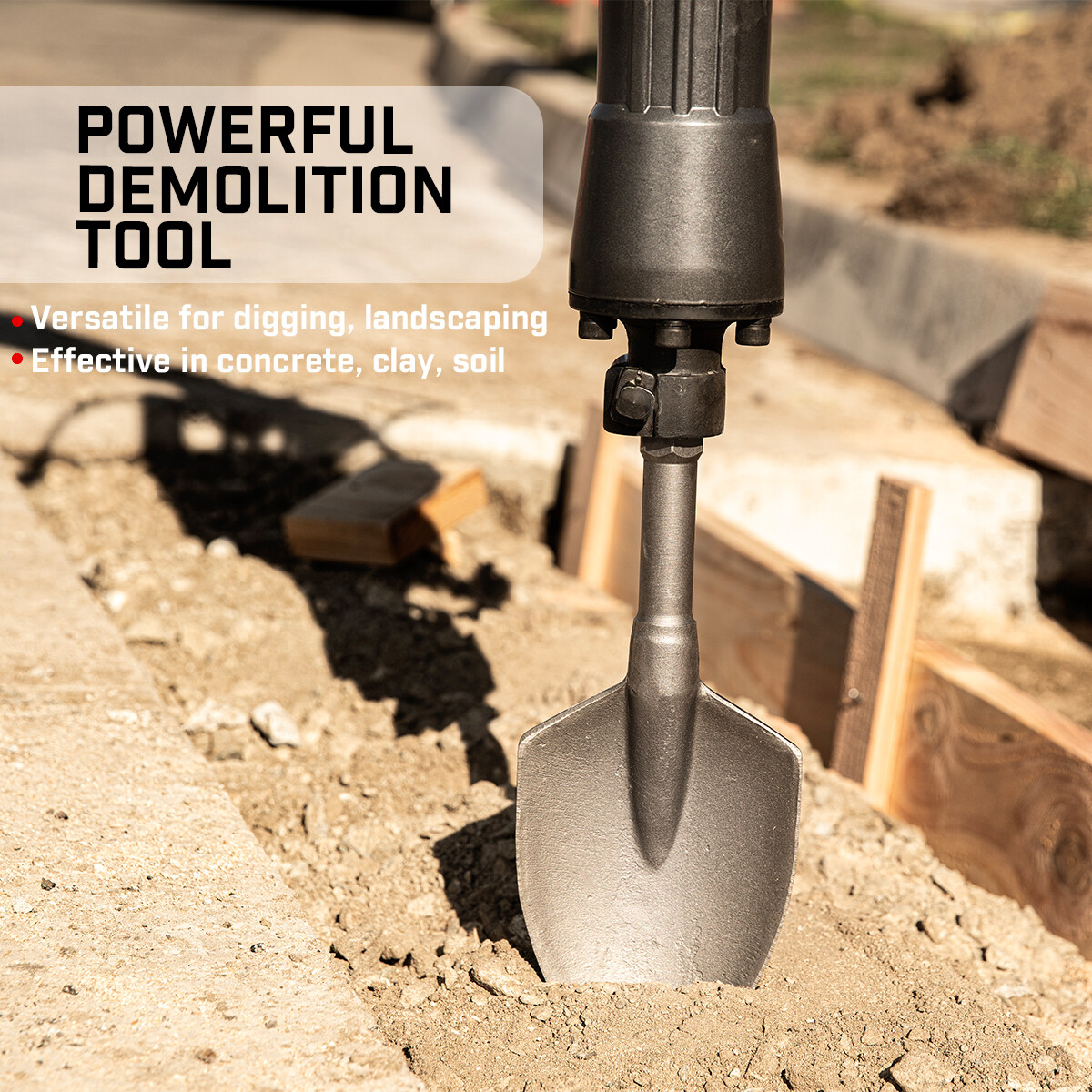 XtremepowerUS Shovel Jack Hammer Bit 1-1/8" Hex Clay Spade Shovel Head w/ Case