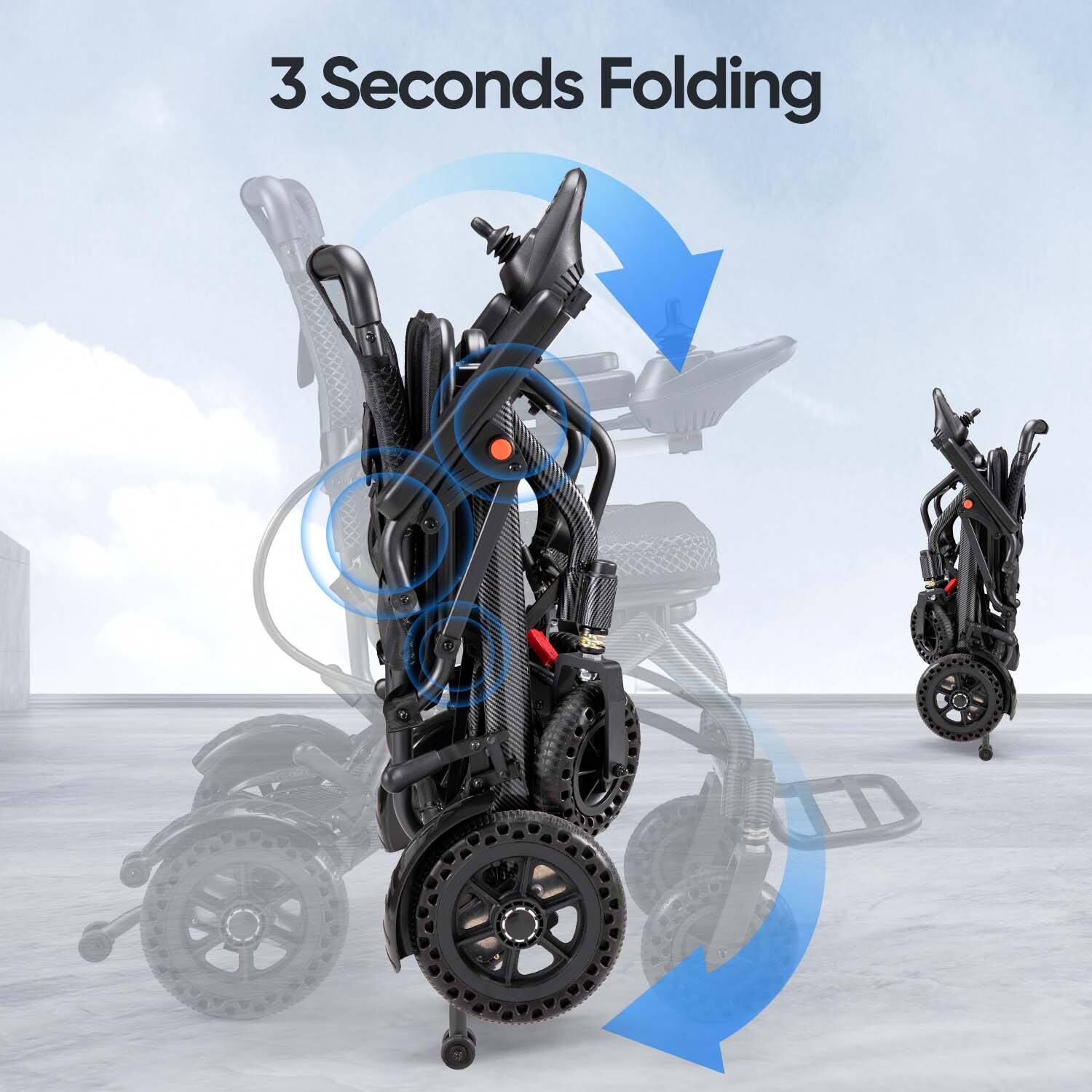 Foldable Electric Wheelchairs Intelligent Lightweight For Airline Seniors Adults