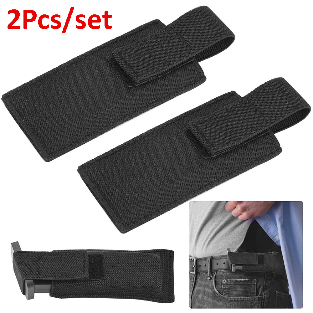 2Pcs Concealed Carry Elastic Horizontal Single Magazine Pouch Pistol Mag Holder