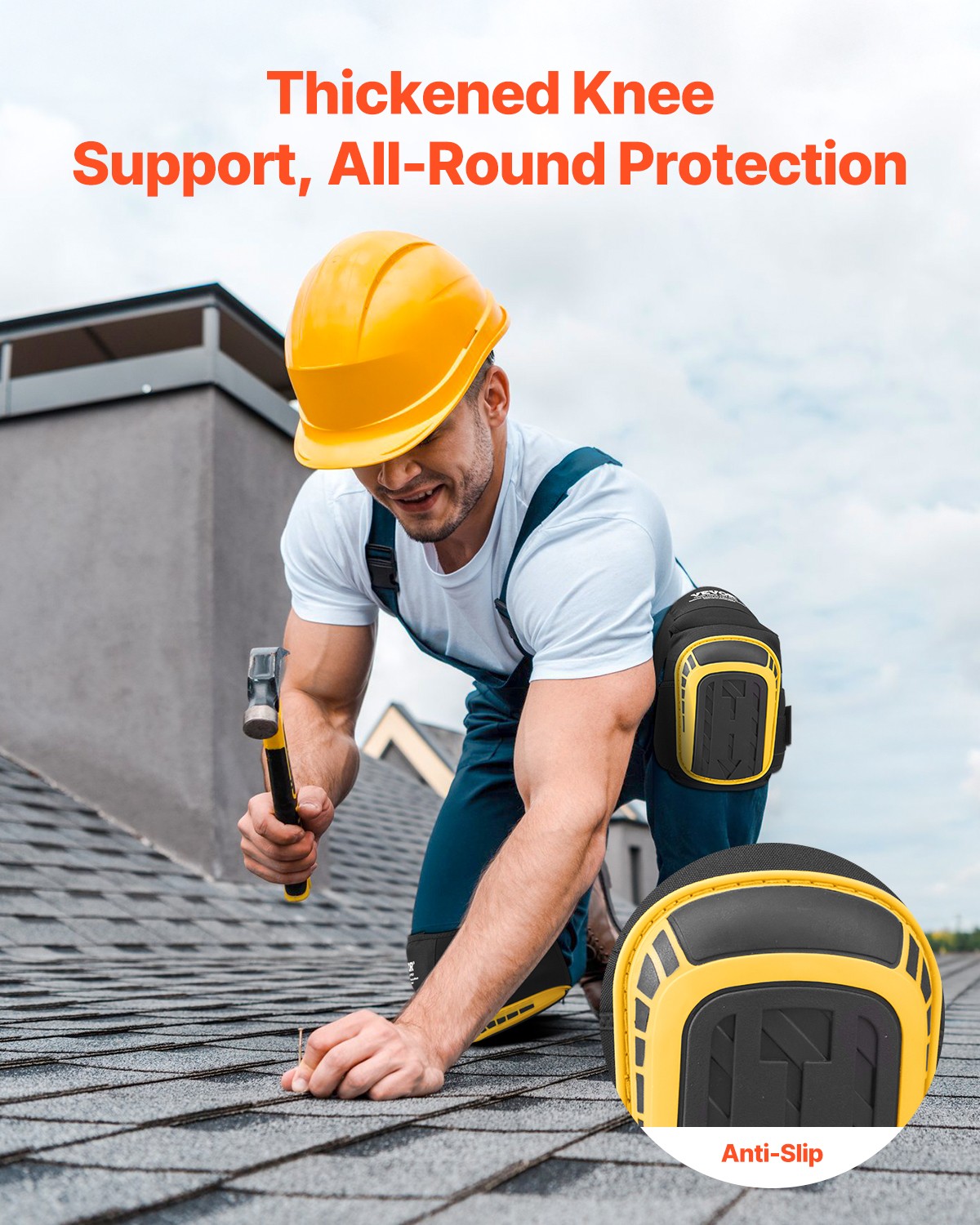 VEVOR Knee Pads for Work Extended Construction Knee Pads Anti-Slip Foam Cushion