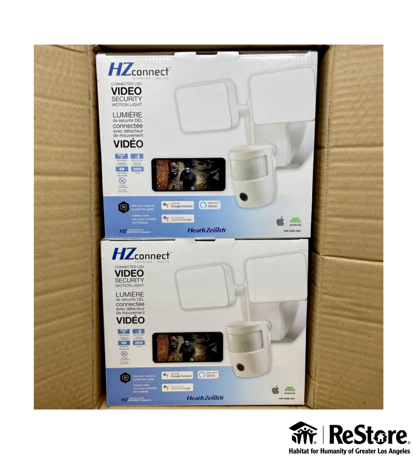 Heath Zenith HZ-9300-WH Connected LED Video Security Motion Light (Set of 2)