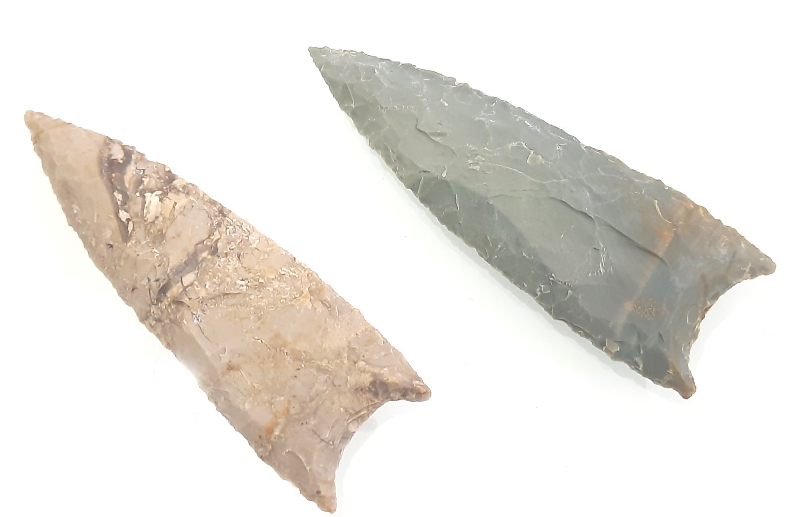 Super Fine High Grade Agatized Flint Clovis Point Arrowheads 3-4 inches arrow 1X
