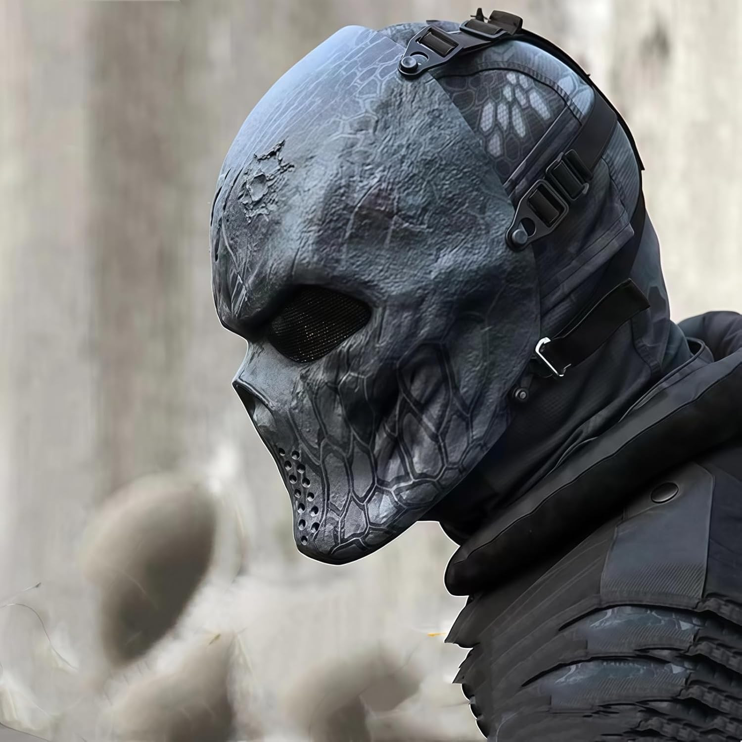 Airsoft Mask Full Face - Scary Skull Halloween Ghost Mask - Tactical Mask Ske...