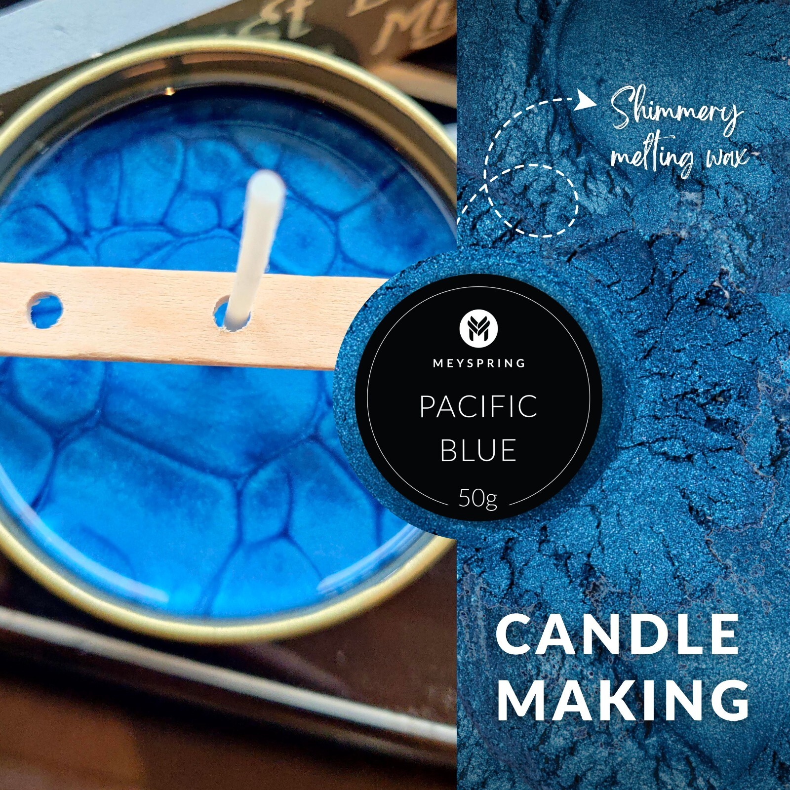 MEYSPRING Pacific Blue Mica Powder for Epoxy - Two Tone Resin Color Pigment