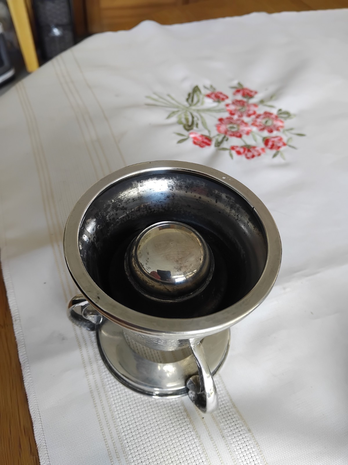 Antique Alpaca Silver Brandy / Whiskey Glass Warmer