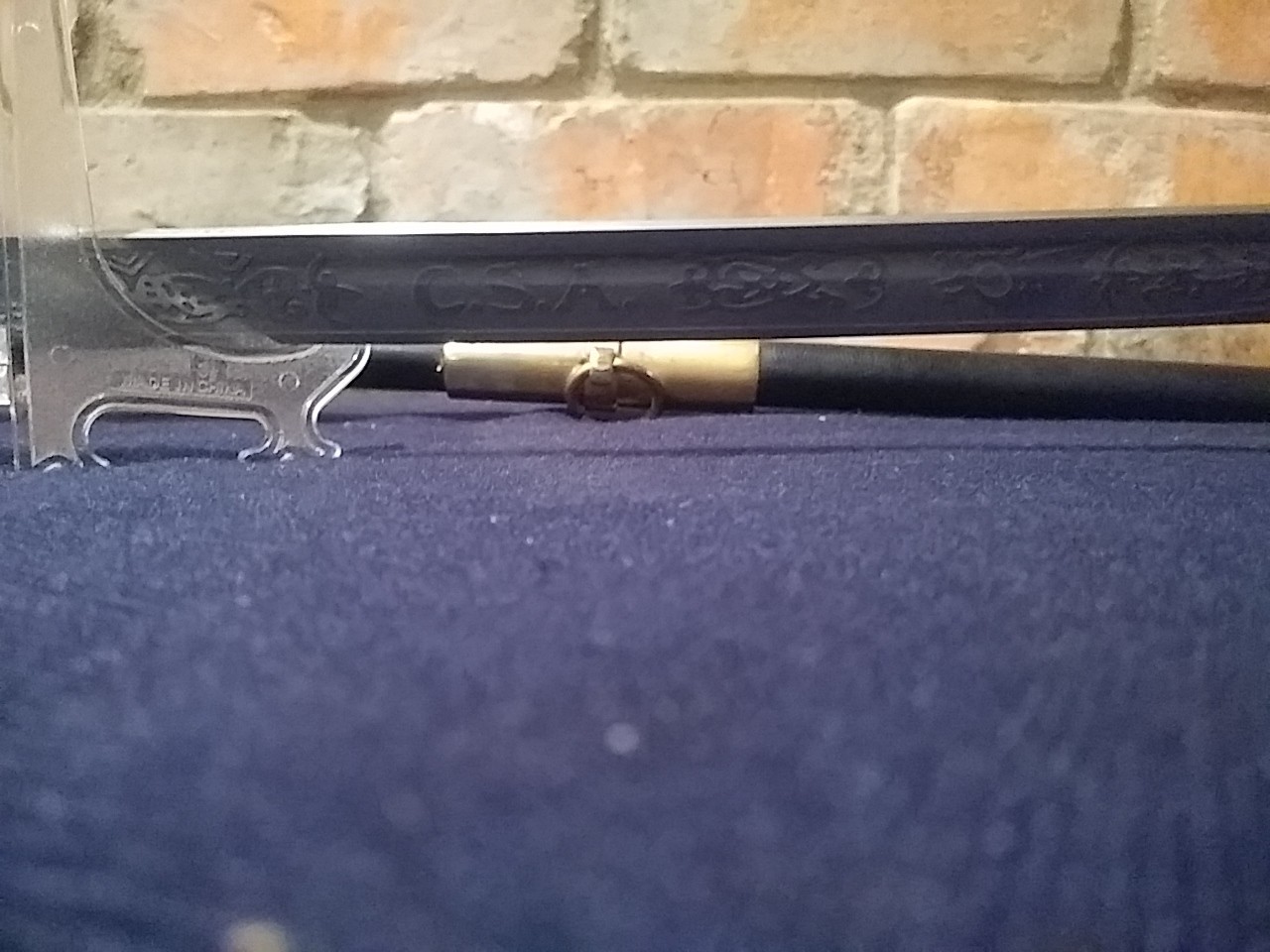 Civil War CSA Confederate Cavalry Officer's Sword Saber Etched Blade Replica