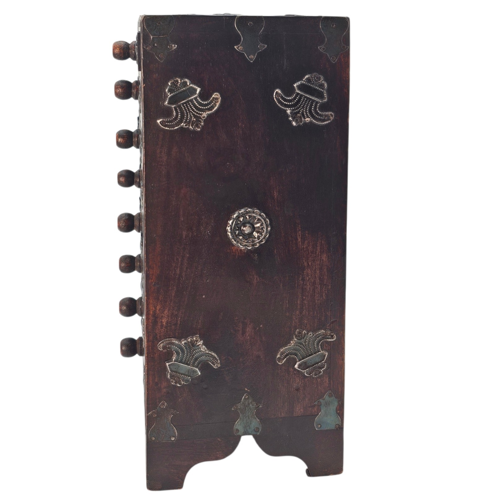 VTG Apothecary Drawer Cabinet 8 Drawer Indian Wood Spice Jewelry Chest (13")