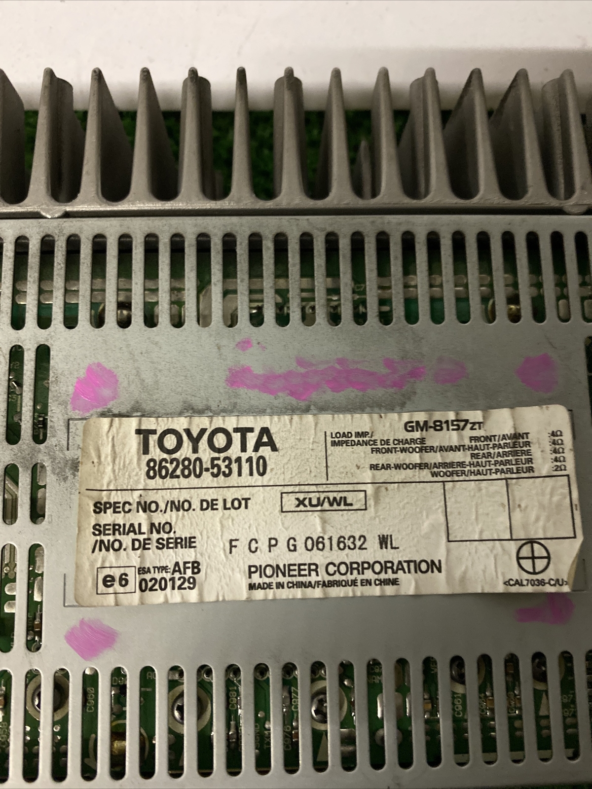 06-08 LEXUS IS250 IS350 AMP Amplifier Pioneer Audio Stereo Sound 86280-53110 OEm