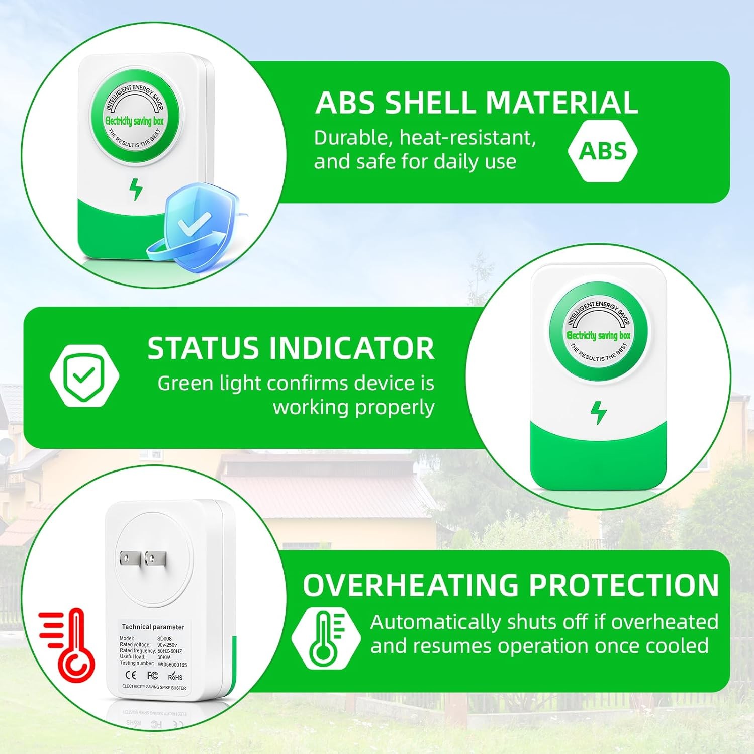 2/4Pack Electricity Saving Device: Plug-in Power Saver to Cut Costs