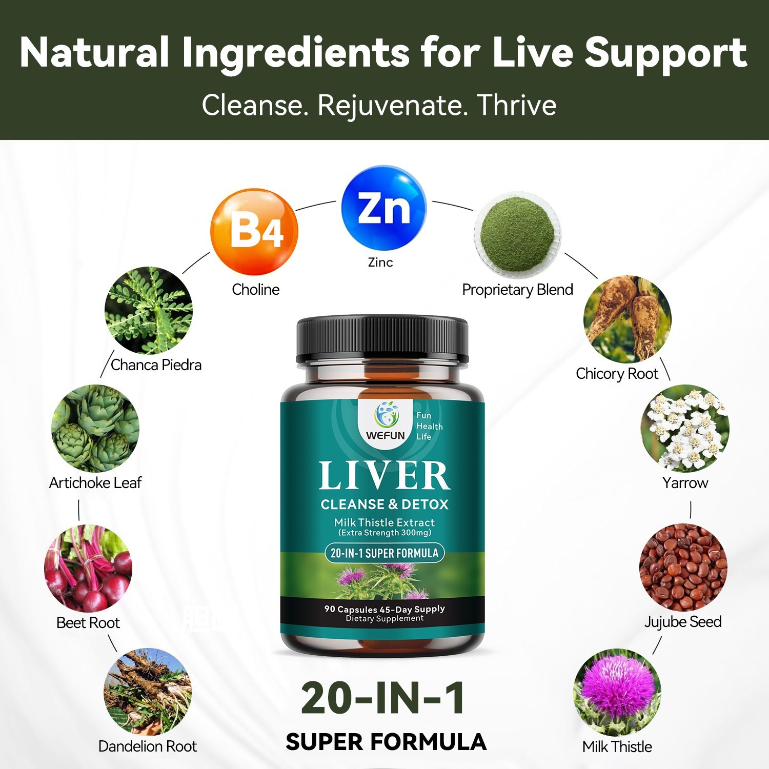 Liver Cleanse Detox & Repair Formula with Premium Milk Thistle - 45 Day Supply