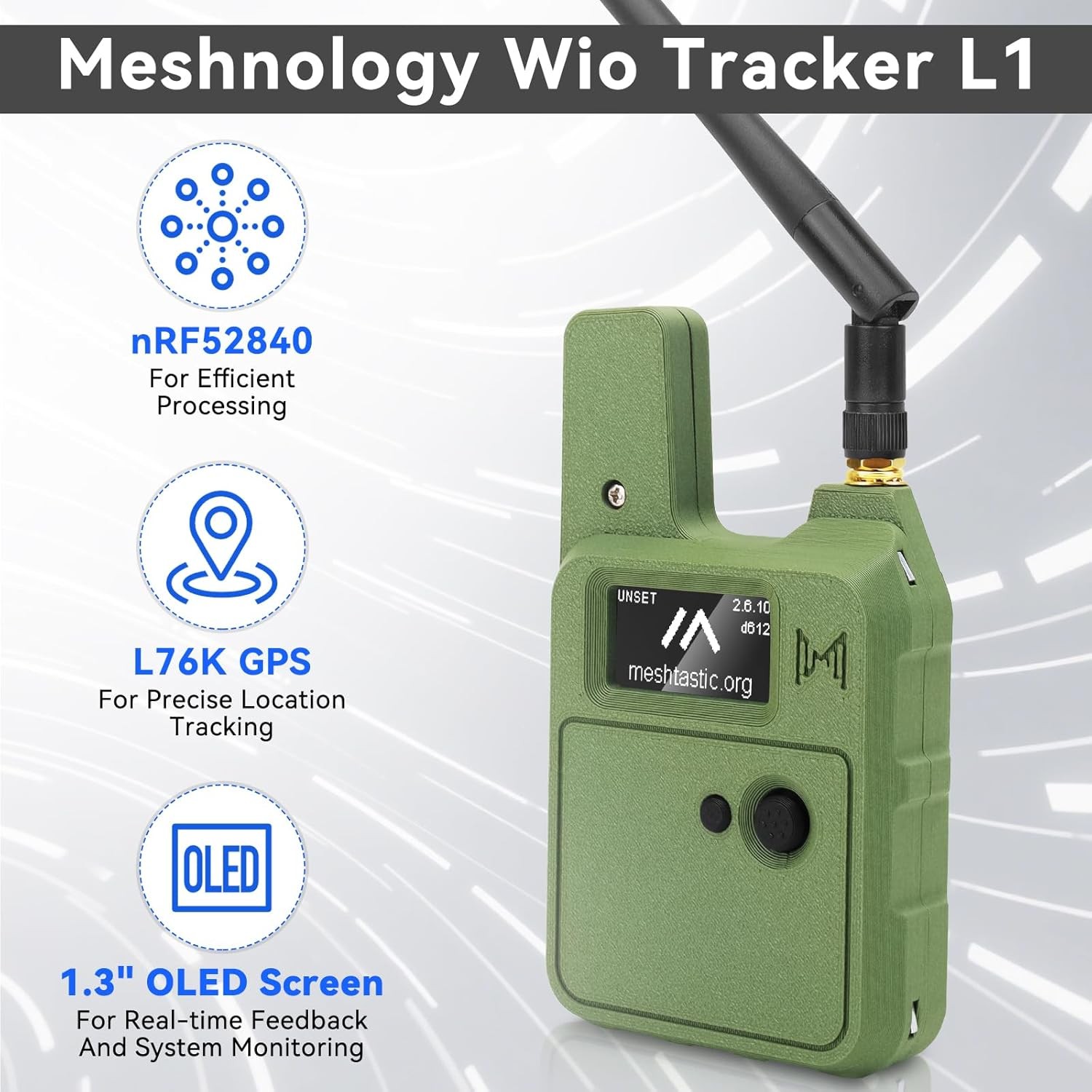 Wio Tracker L1 Meshtastic Node Meshnology Board Kit Bluetooth GPS +Battery+ Case