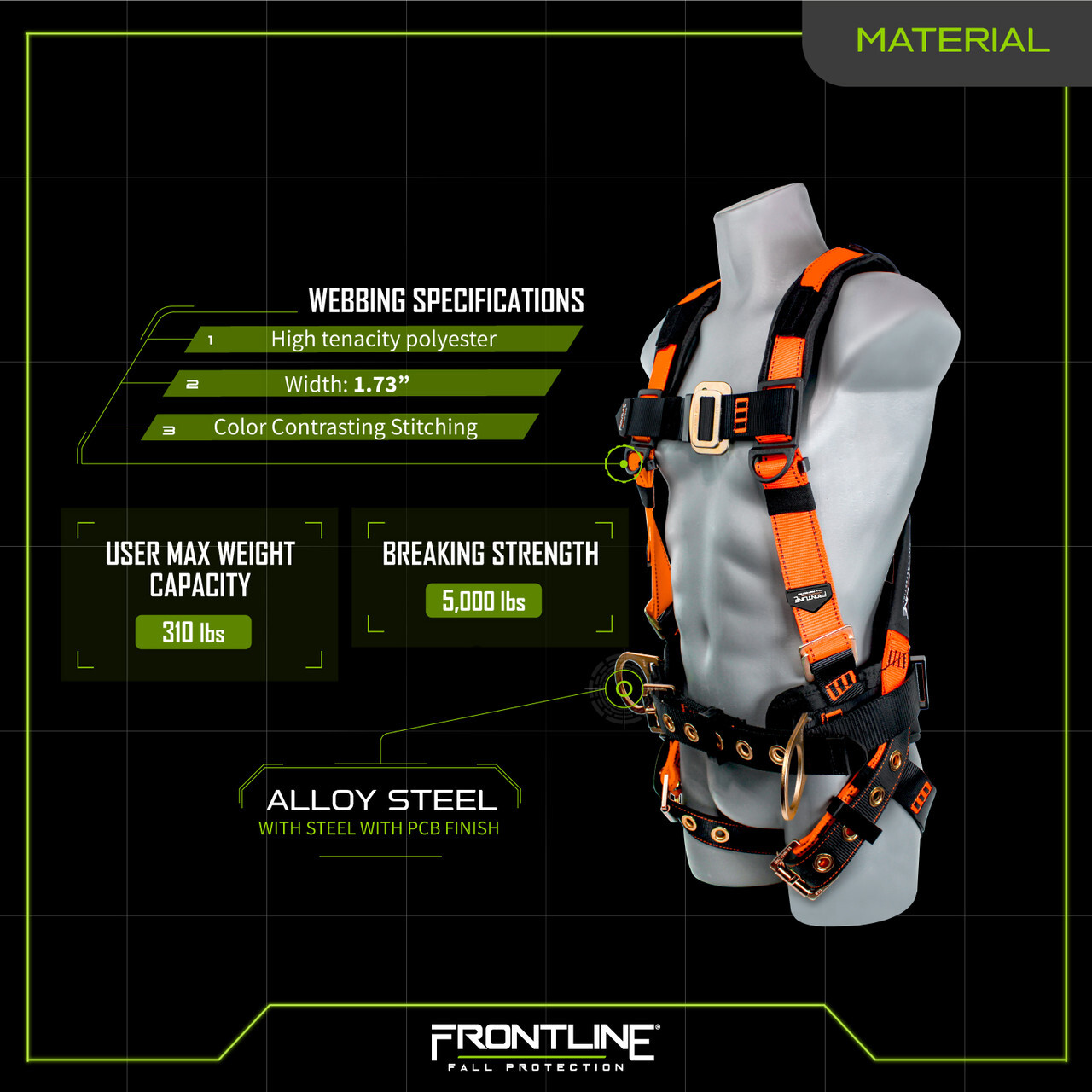 Frontline 50CTB Combat Construction Style Full Body Harness
