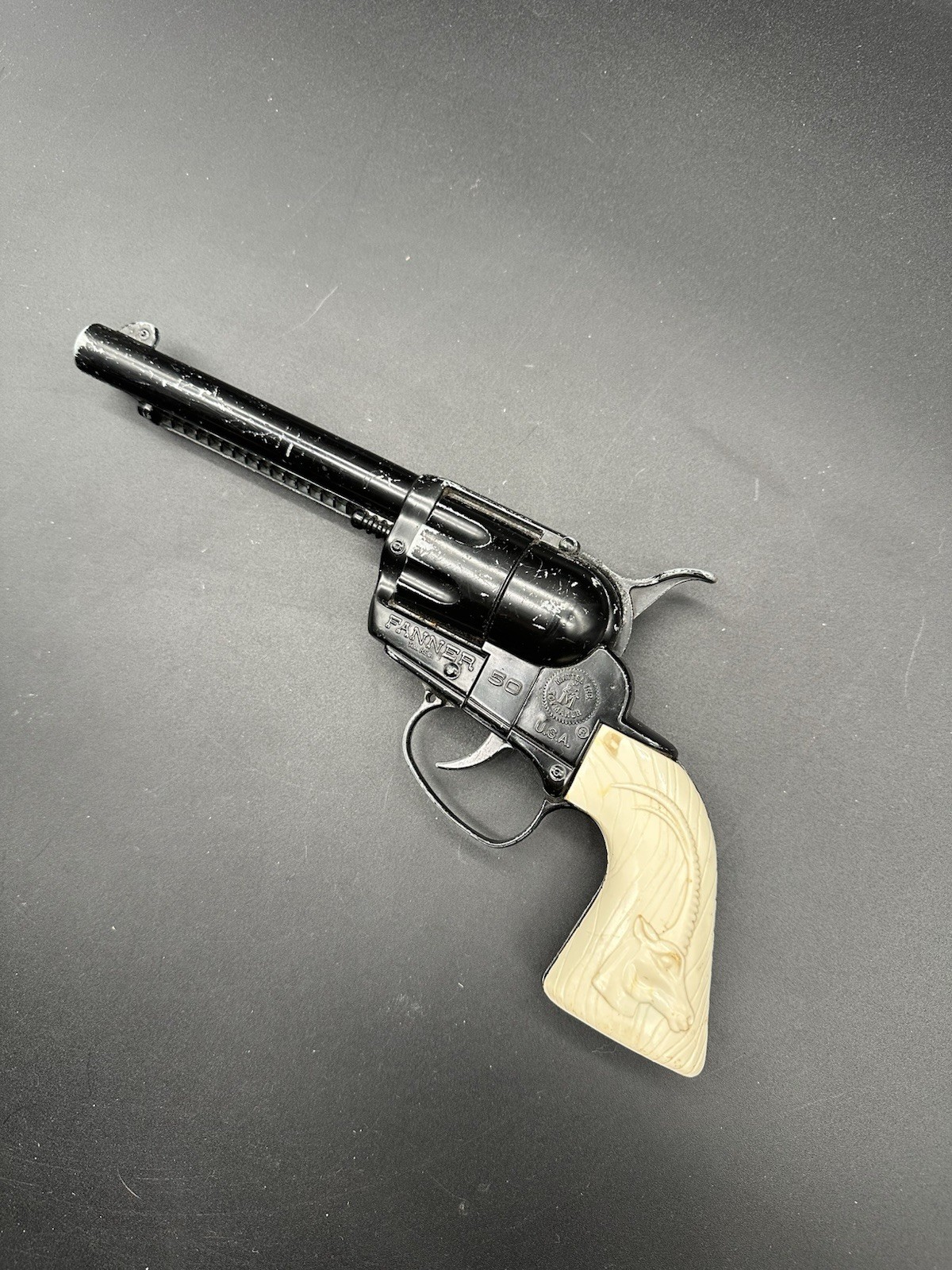 Vintage Mattel USA Fanner 50 Plastic Toy Cap Gun NEEDS REPAIR Pretend Play TOY