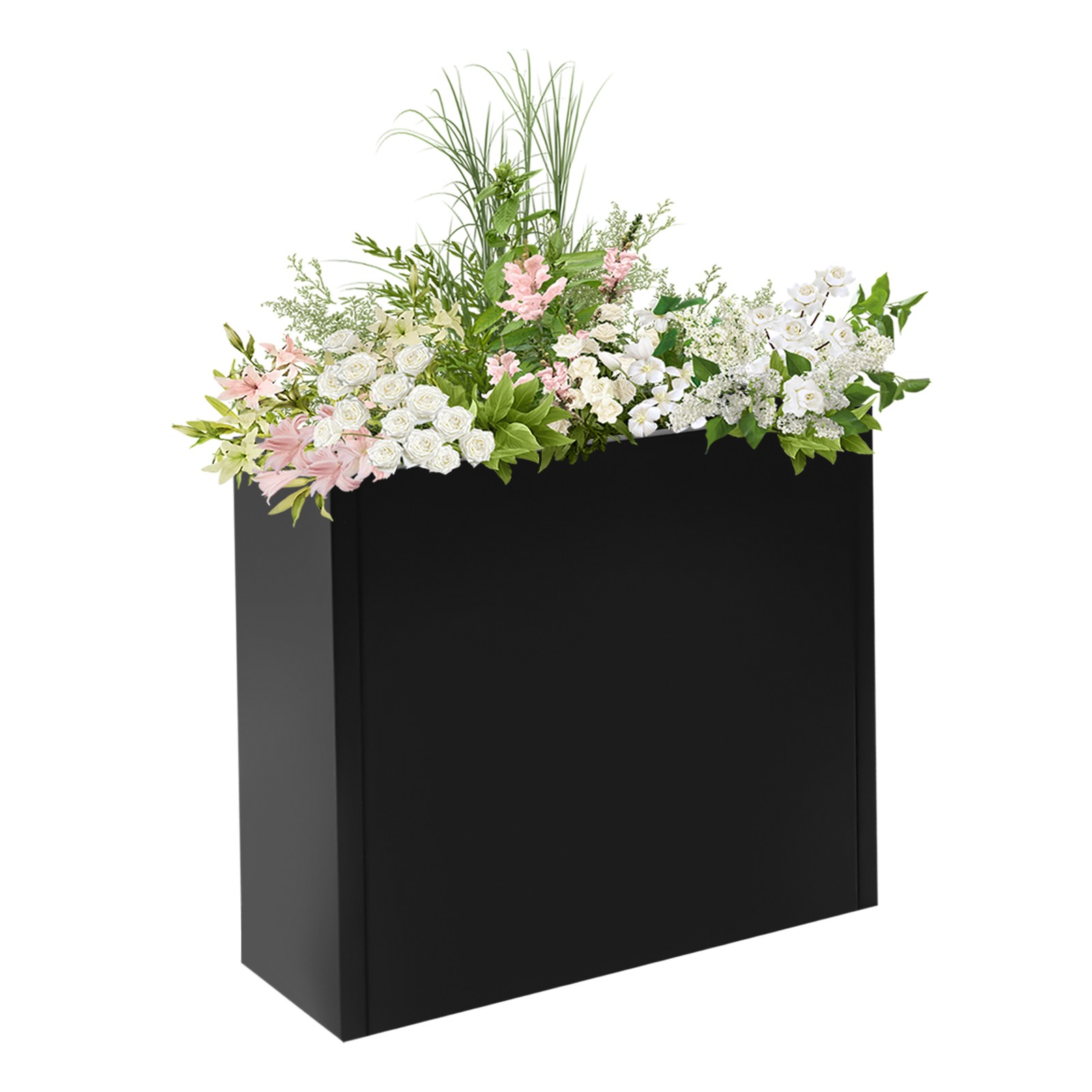 Tall Outdoor Planter Box, Rectangular Metal Planter Box 24*10*24in Garden Yard