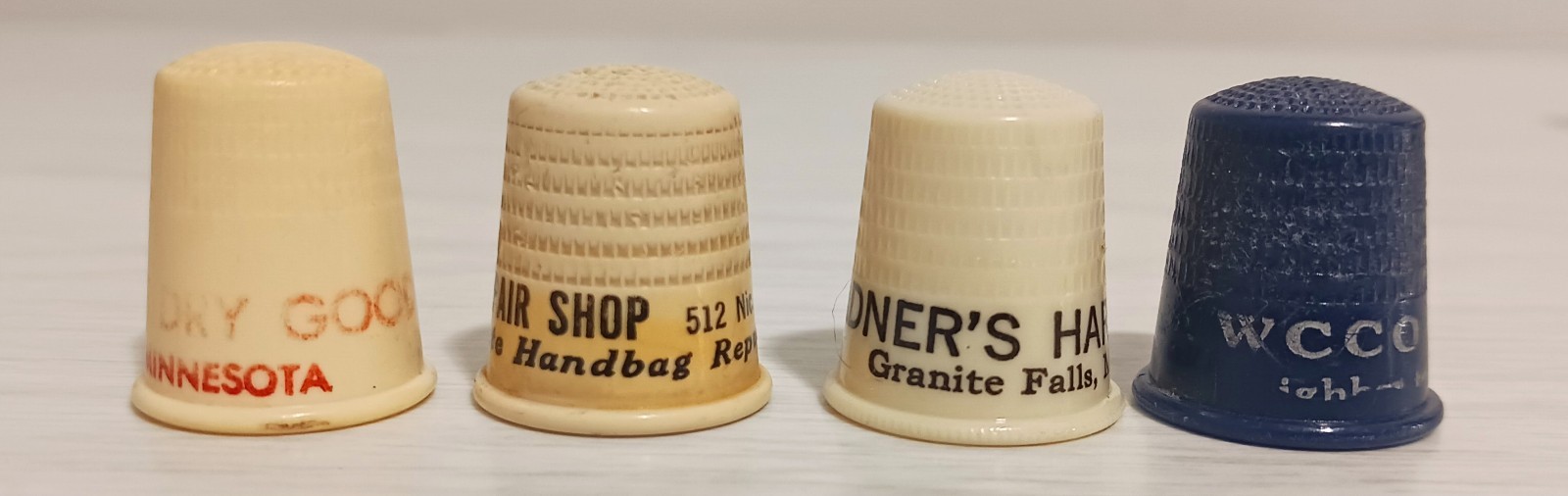 Vintage Lot 13 Plastic Advertising Thimble Minnesota