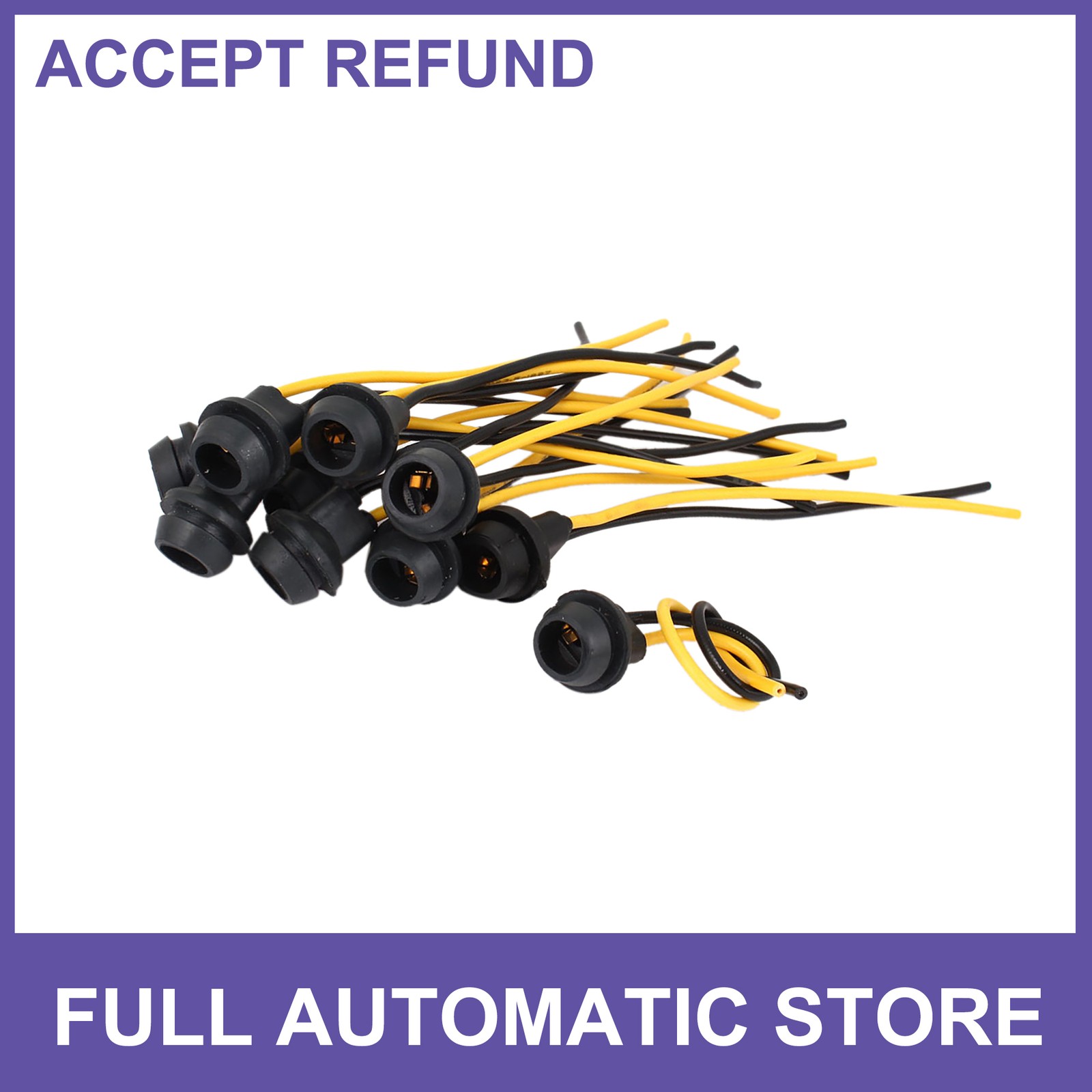 10 Pc T10 Wedge Base Light Bulb Lamp Instrument Panel Dash Board Socket Plug