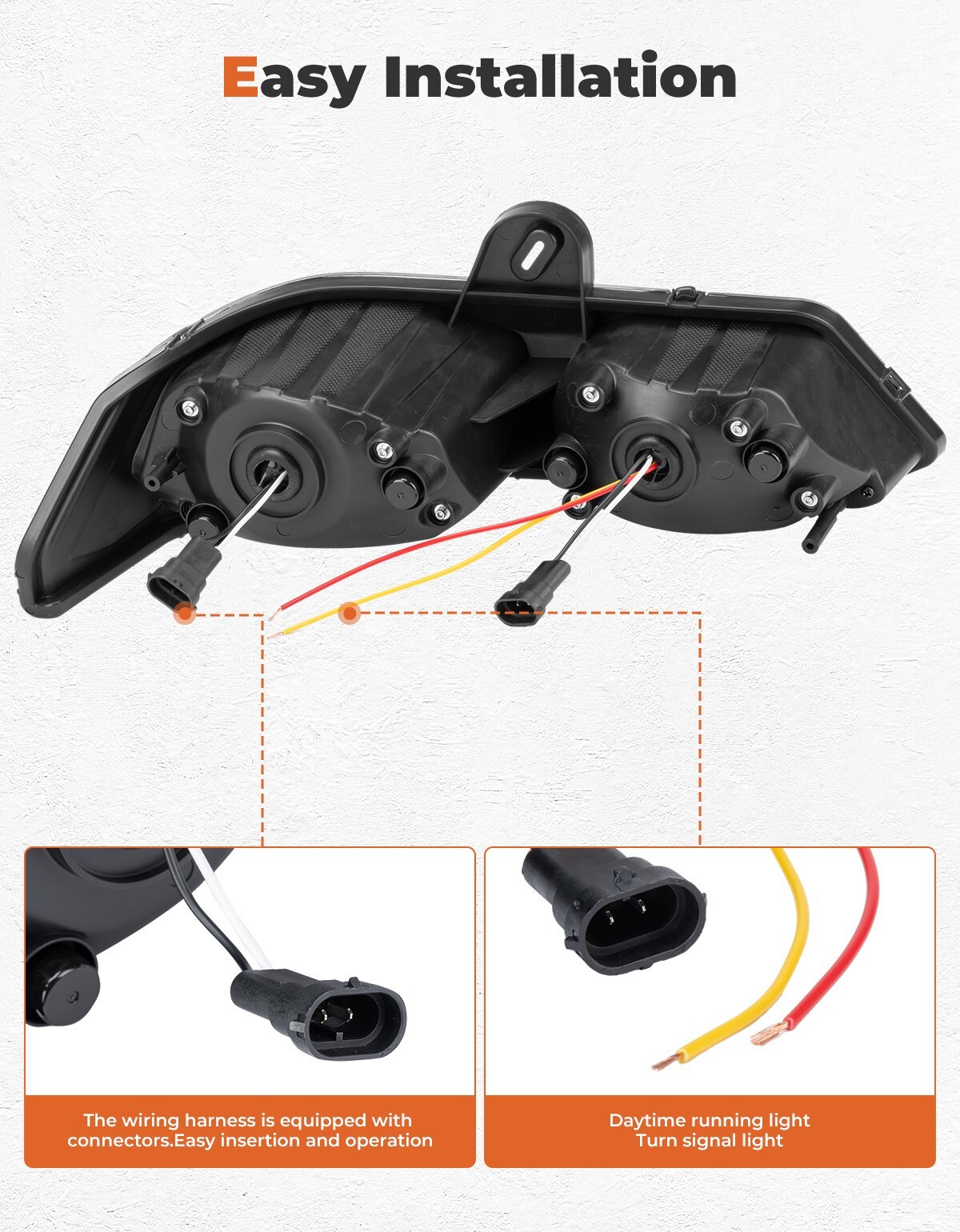 KEMIMOTO Front LED Headlights Headlamps For Can-Am Defender HD5/8/7/9/10 MAX