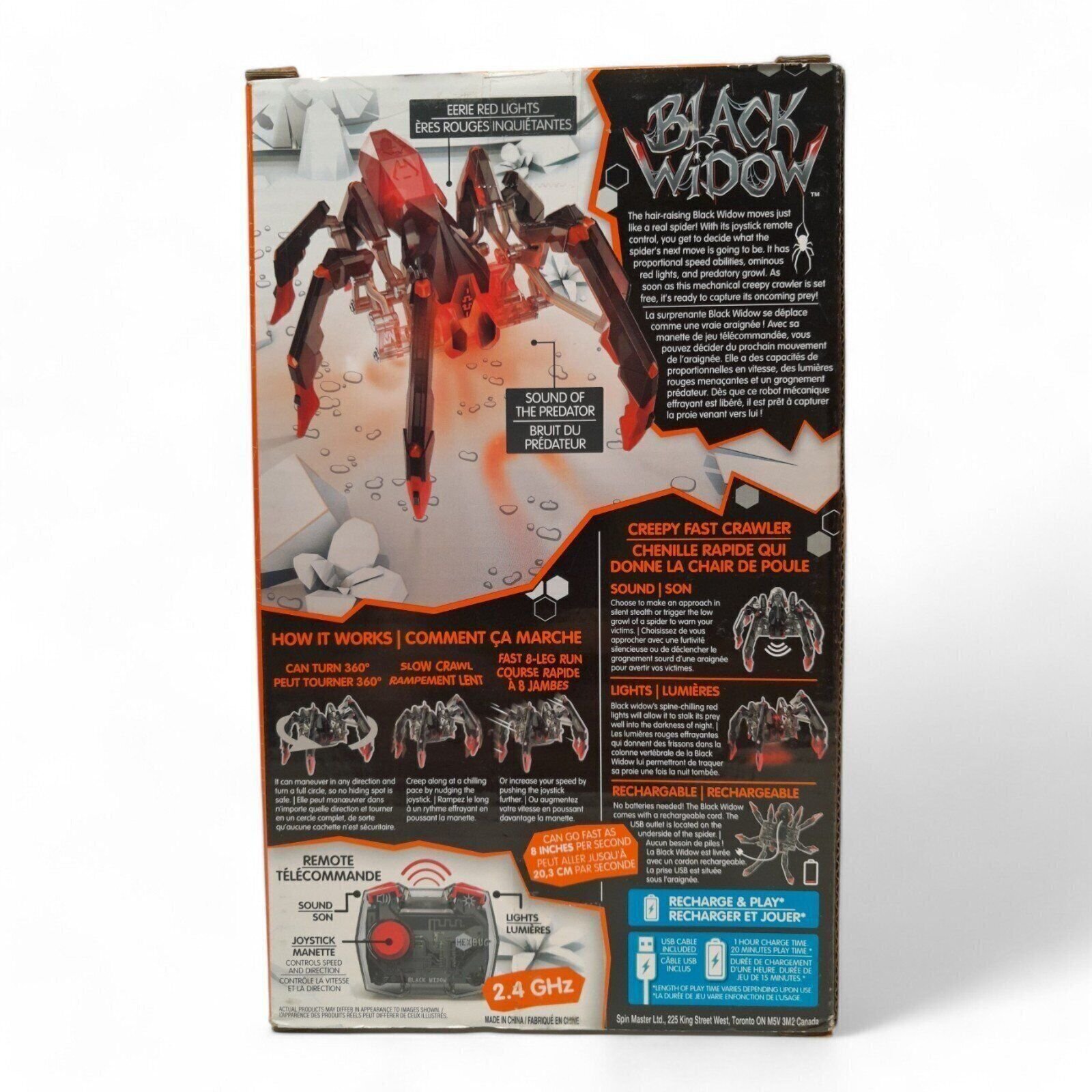 HEXBUG Remote Control Black Widow Rechargeable Robot Spider Toy [DAMAGED BOX]