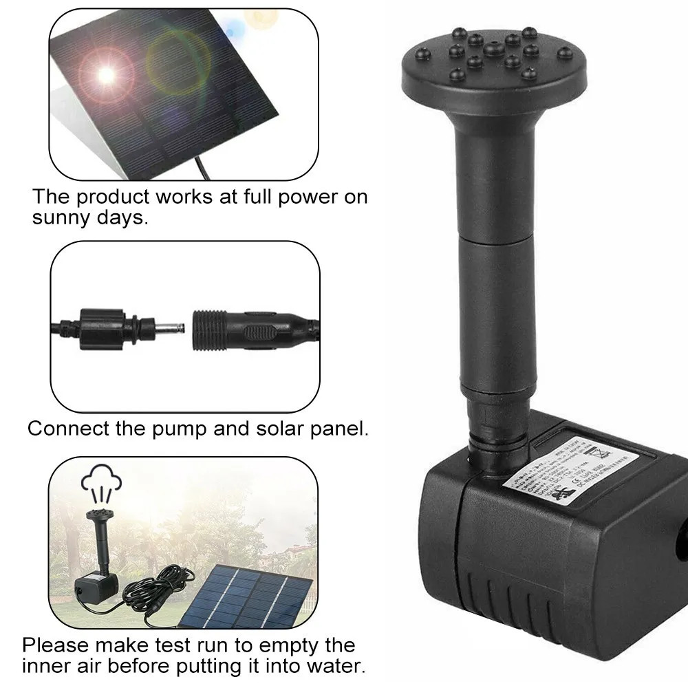 Solar Power Fountain Floating Water Pump for Bird Bath Pond