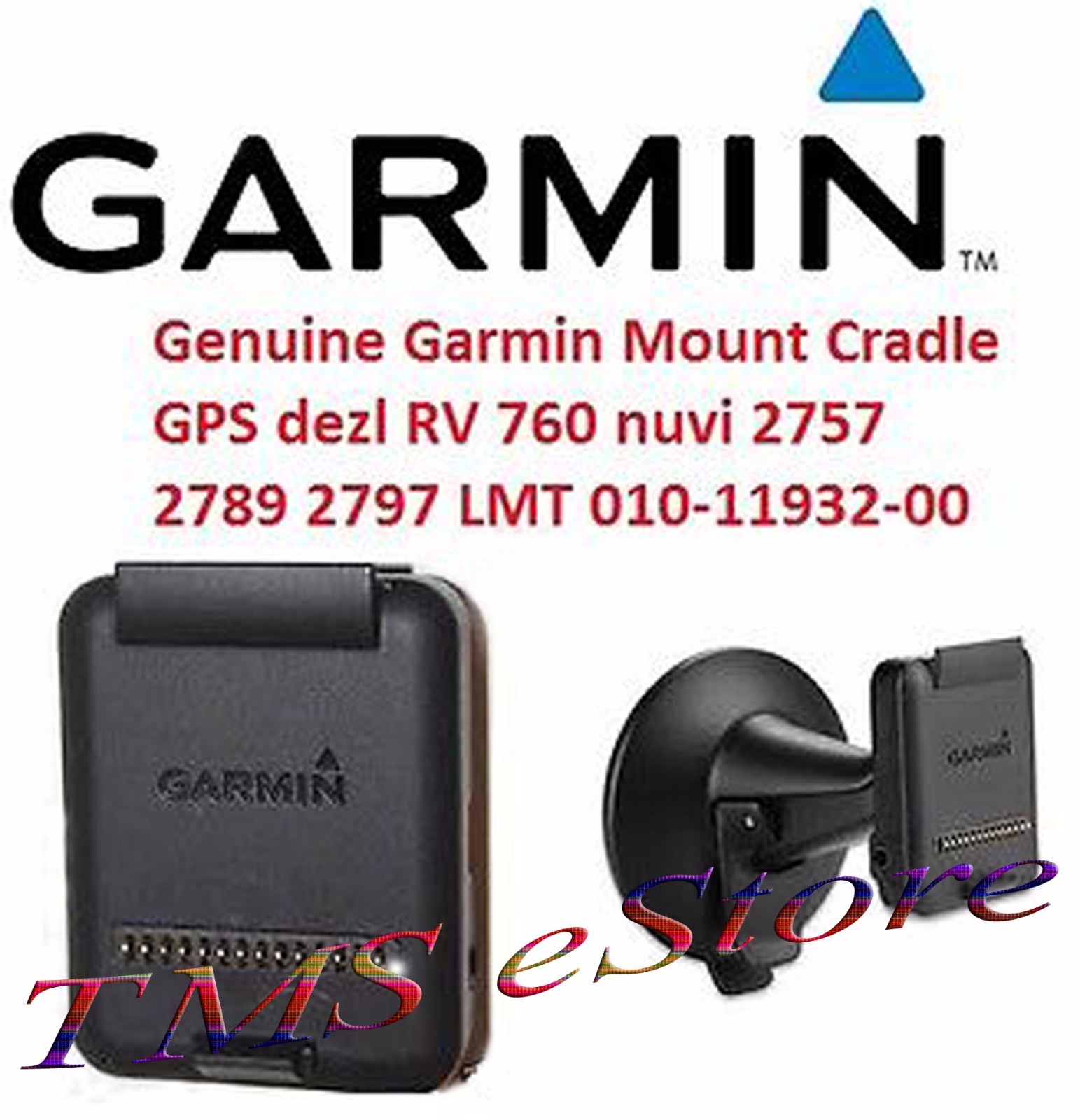 Genuine Garmin Dezl 770LM 770LMT 770LMTHD GPS Cradle Bracket w/Suction Cup Mount