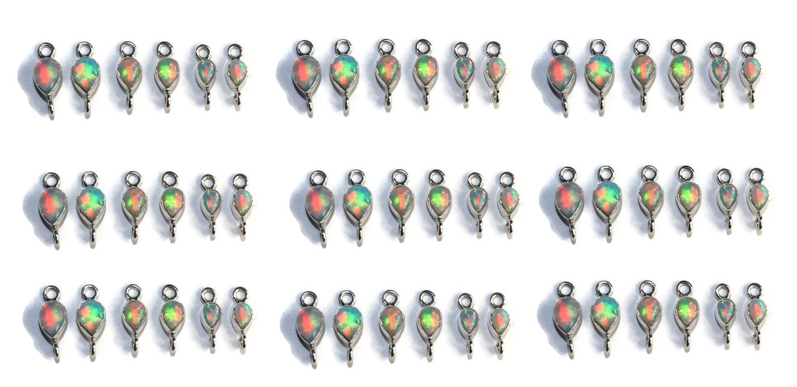 DIY opal supplies links sterling silver fire opal connector for jewelry making