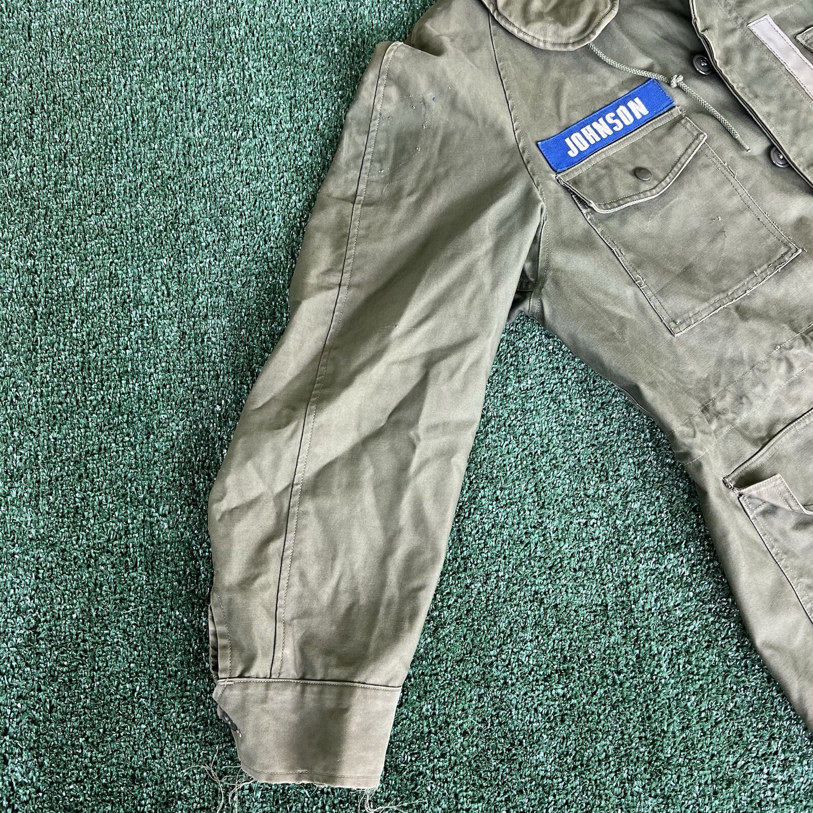 Vintage 50s 60s Korea Vietnam War OG 107 Sateen Jacket Medium Regular Reflective