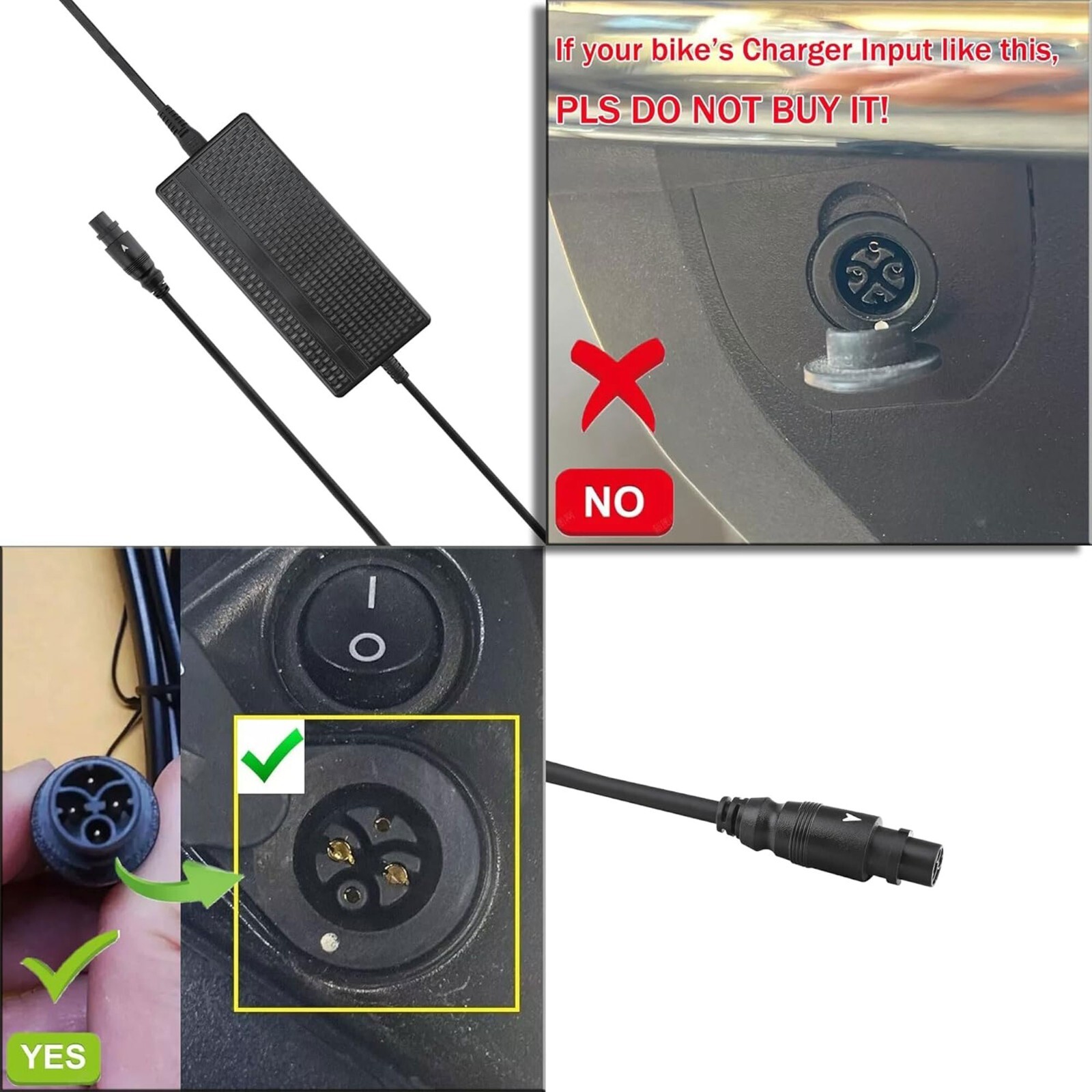 42V 4-Pin AC/DC Adapter Charger For Active E-Hybrid Hittroad Safari 36V eBike