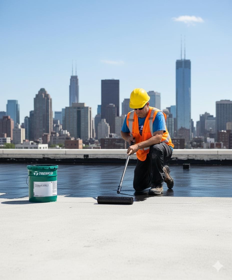 TREMproof 250GC Roller Grade Waterproof Coating for Concrete, Foundations, 5 Gal