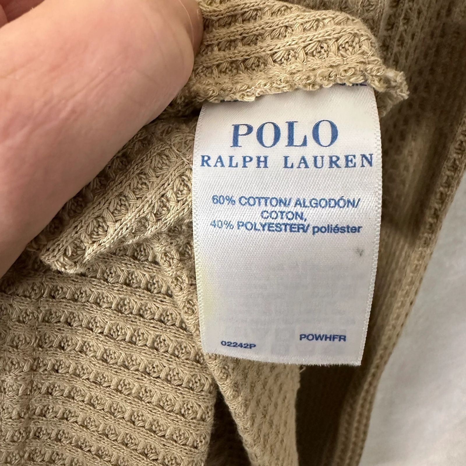 Polo Ralph Lauren Robe Mens Waffle Knit Hooded Classic Khaki Big Pony
