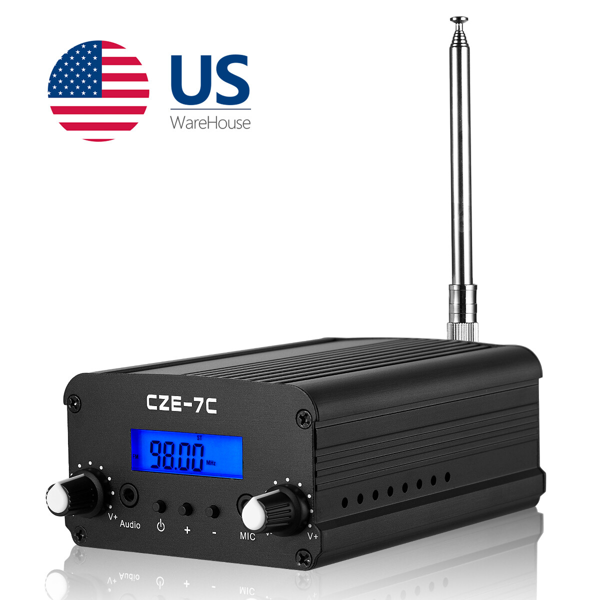 7W Wireless FM Transmitter for Church Long Range Stereo Broadcast Station Radio