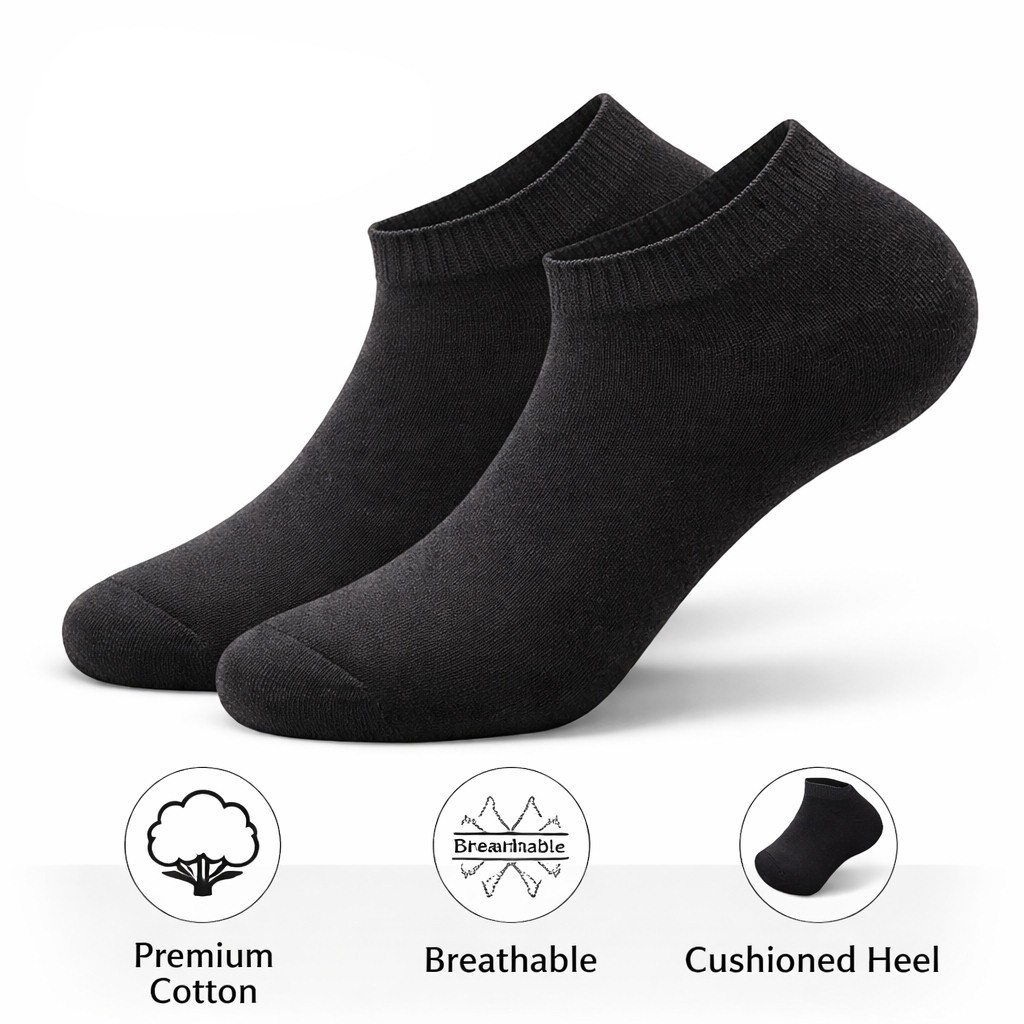 3-12 Pairs Mens Plain Solid Cotton Sports Ankle Athletic Socks Low Cut Size 8-12