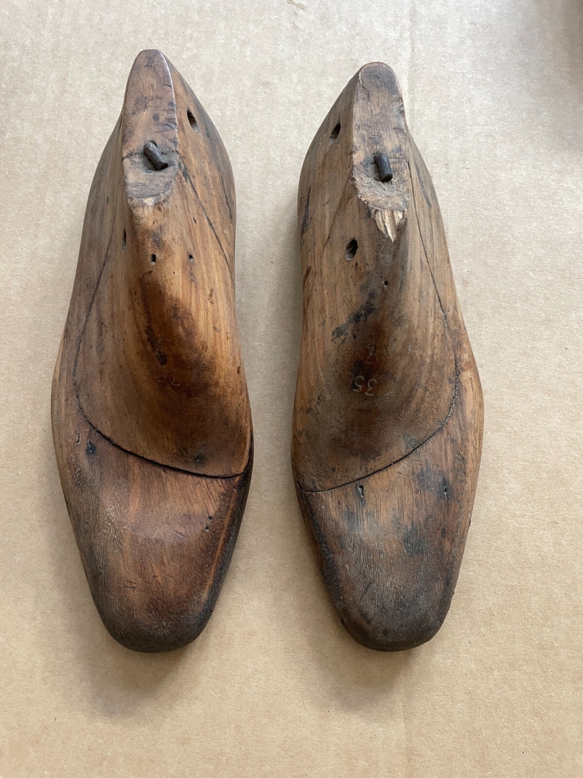 OUTSTANDING Lot of (7) Antique Wood Adult SHOE LASTS Forms Cobbler Molds