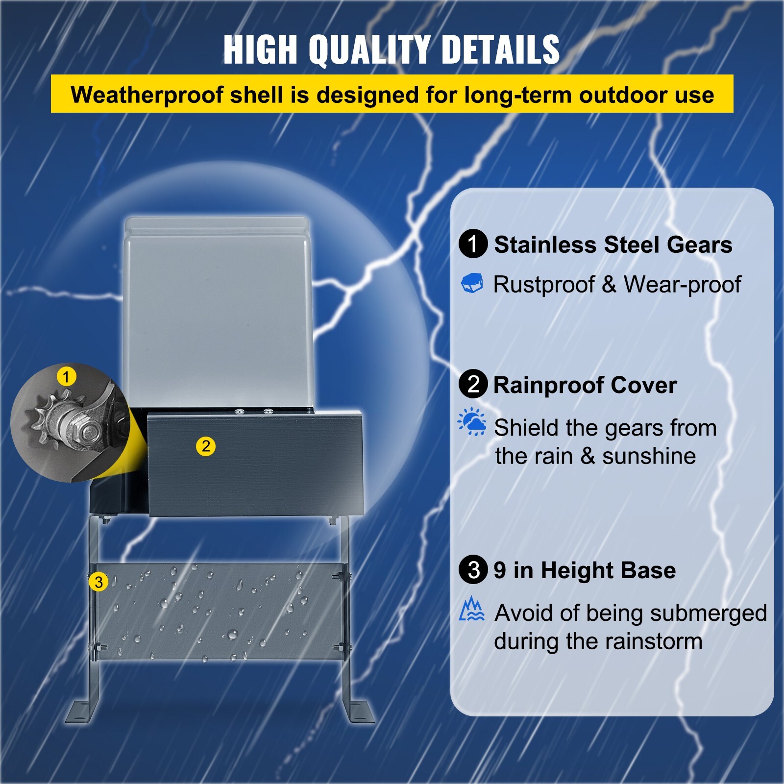 1400Lbs Sliding Gate Opener Electric Gate Operator Automatic Motor w/ 2 Remotes