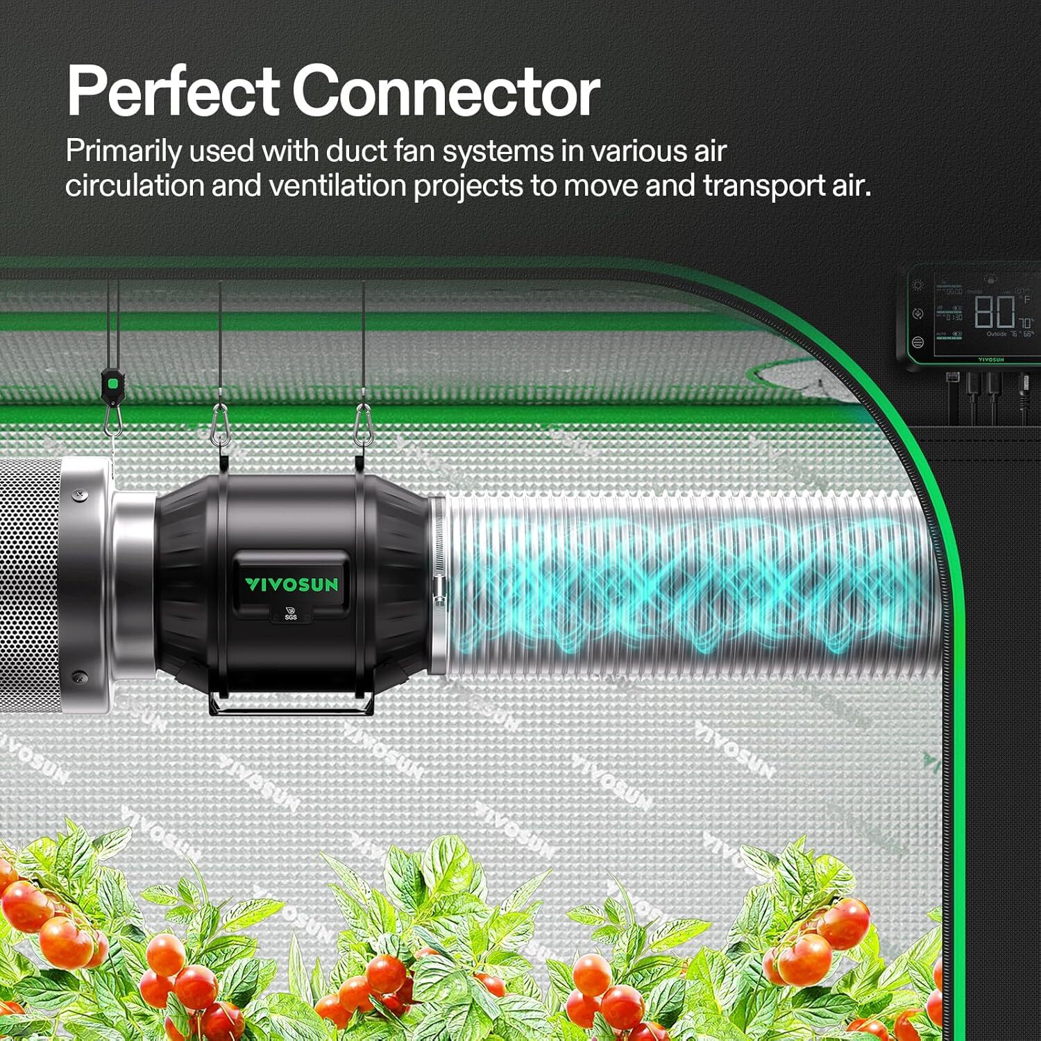 VIVOSUN 2PCS 4"X8Ft Non-Insulated Flex Air Aluminum Ducting for HVAC Ventilation