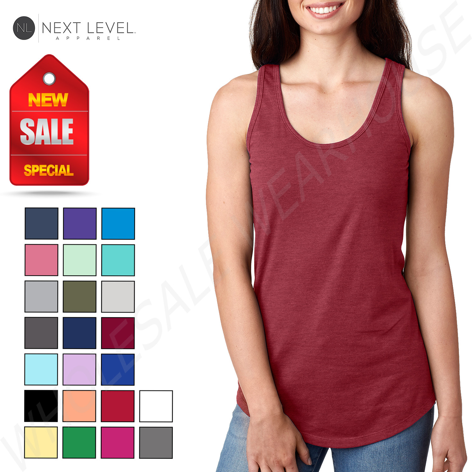 Next Level Women's Ideal Racerback Premium Quality Tank Top M-N1533