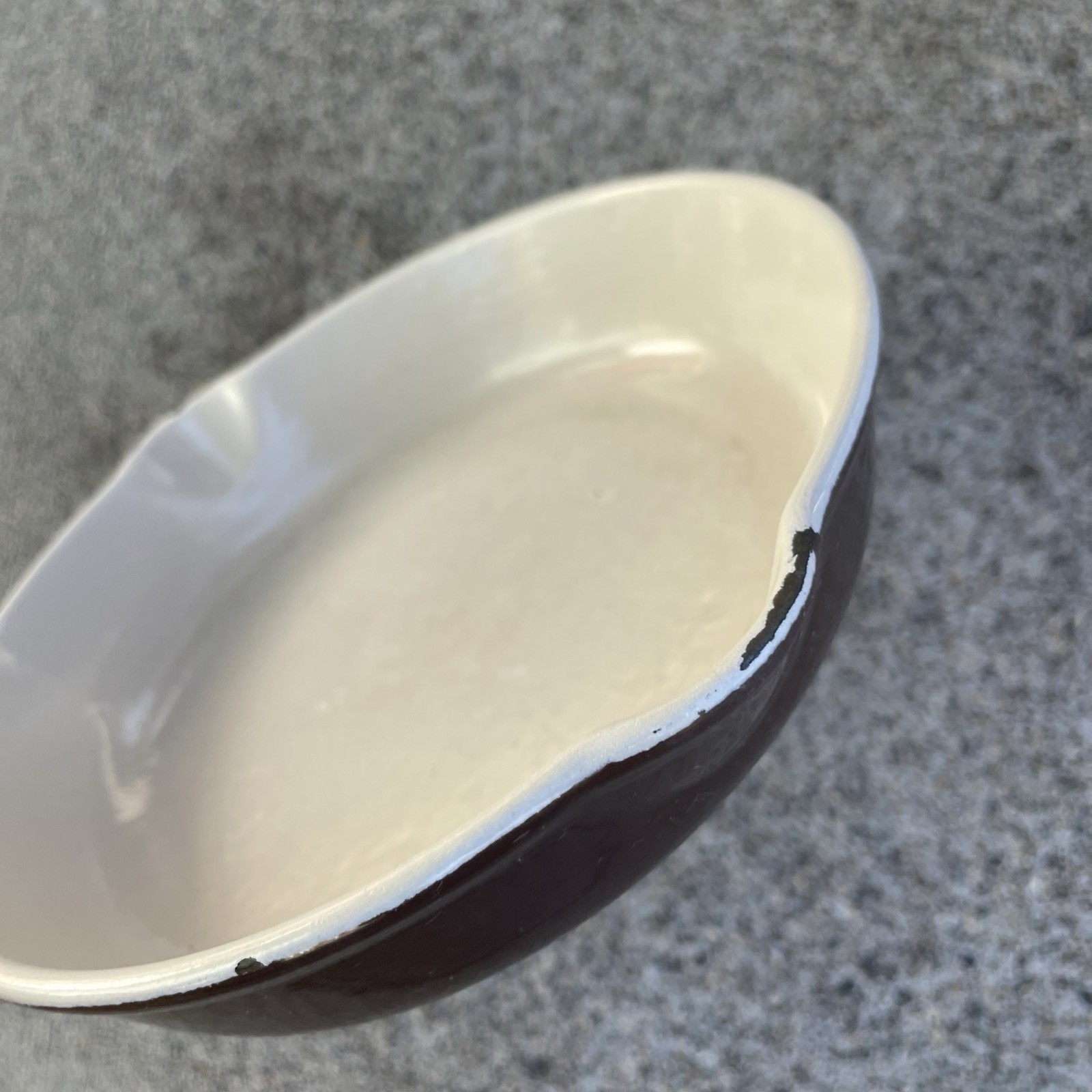 Vintage #16 Le Creuset 6.5" Spouted Skillet Frying Pan Brown Enamel Cast Iron