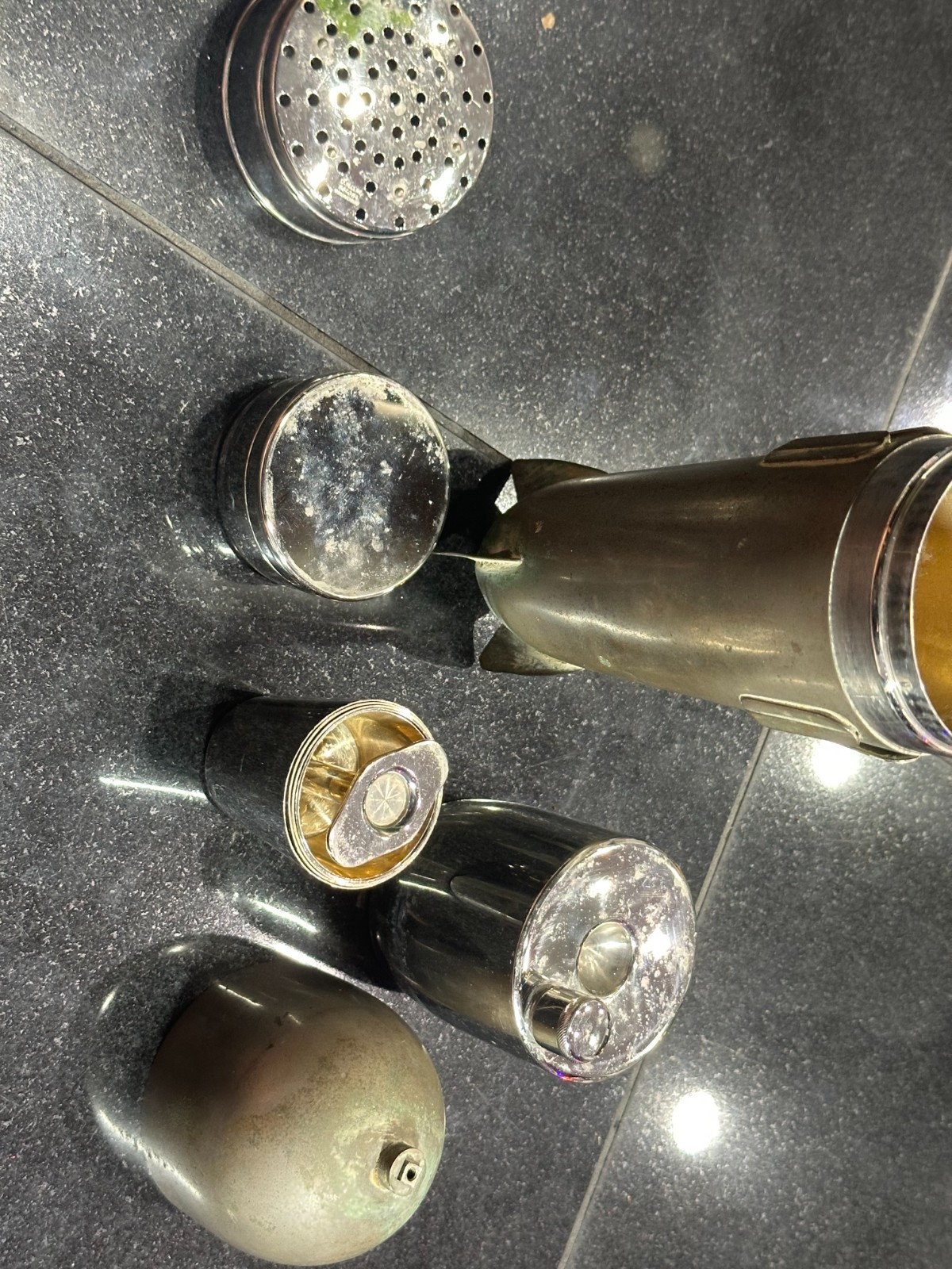 Antique D.R.G.M. Germany Art Deco Zeppelin Cocktail Shaker Set