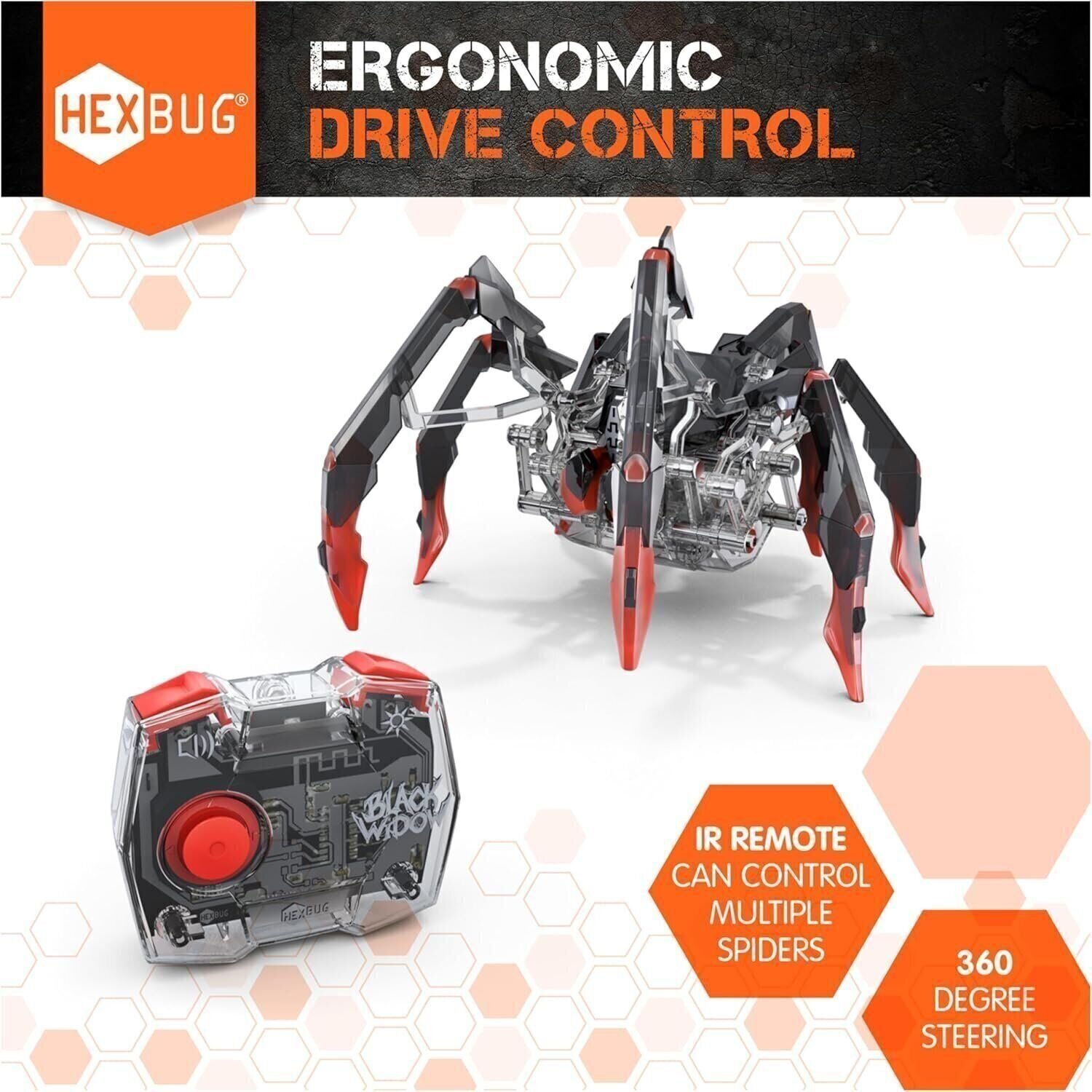 HEXBUG Remote Control Black Widow Rechargeable Robot Spider Toy [DAMAGED BOX]