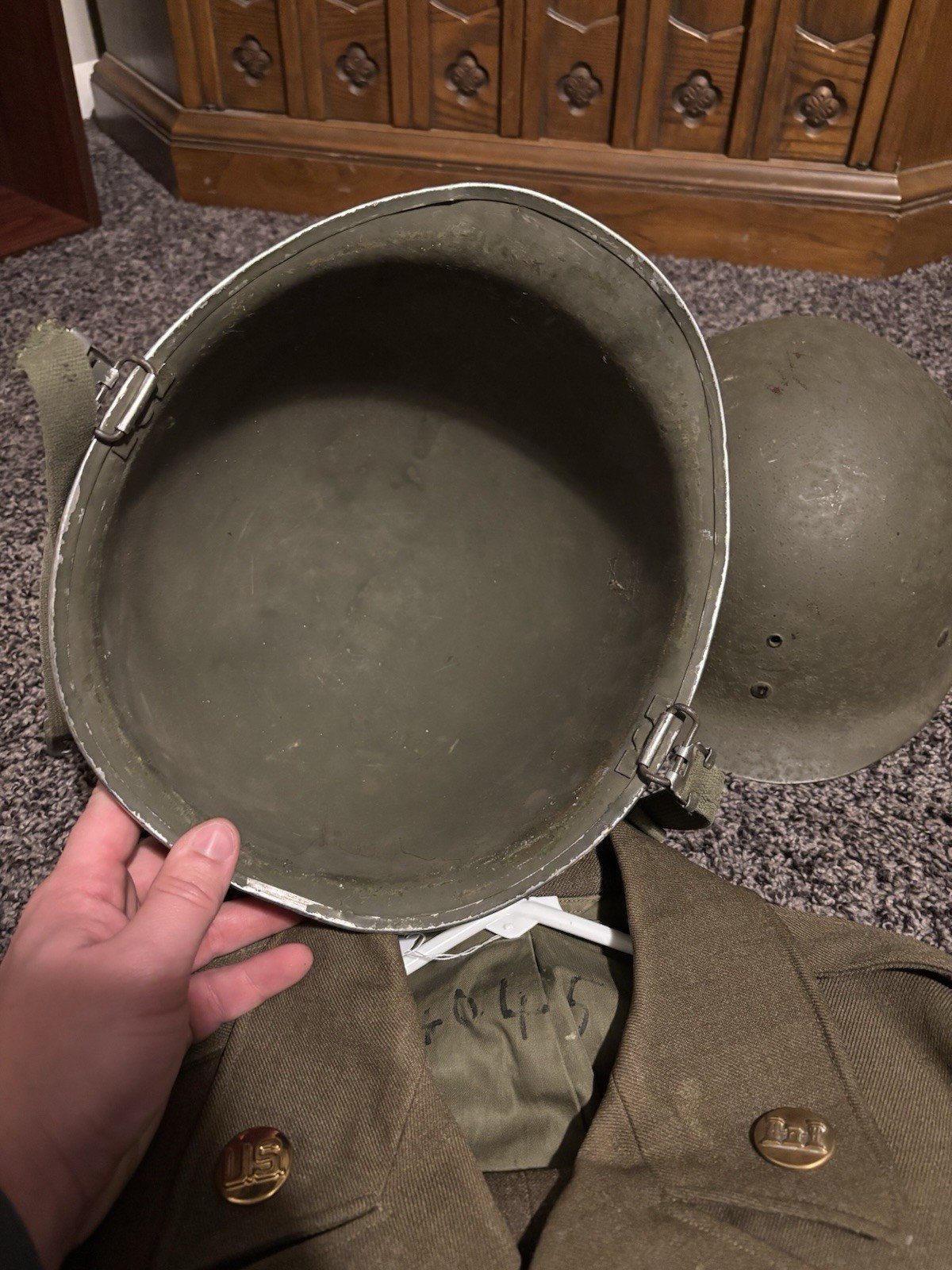 Korean War Grouping Helmet Jacket Wounded Laundry Possible ID Researchable