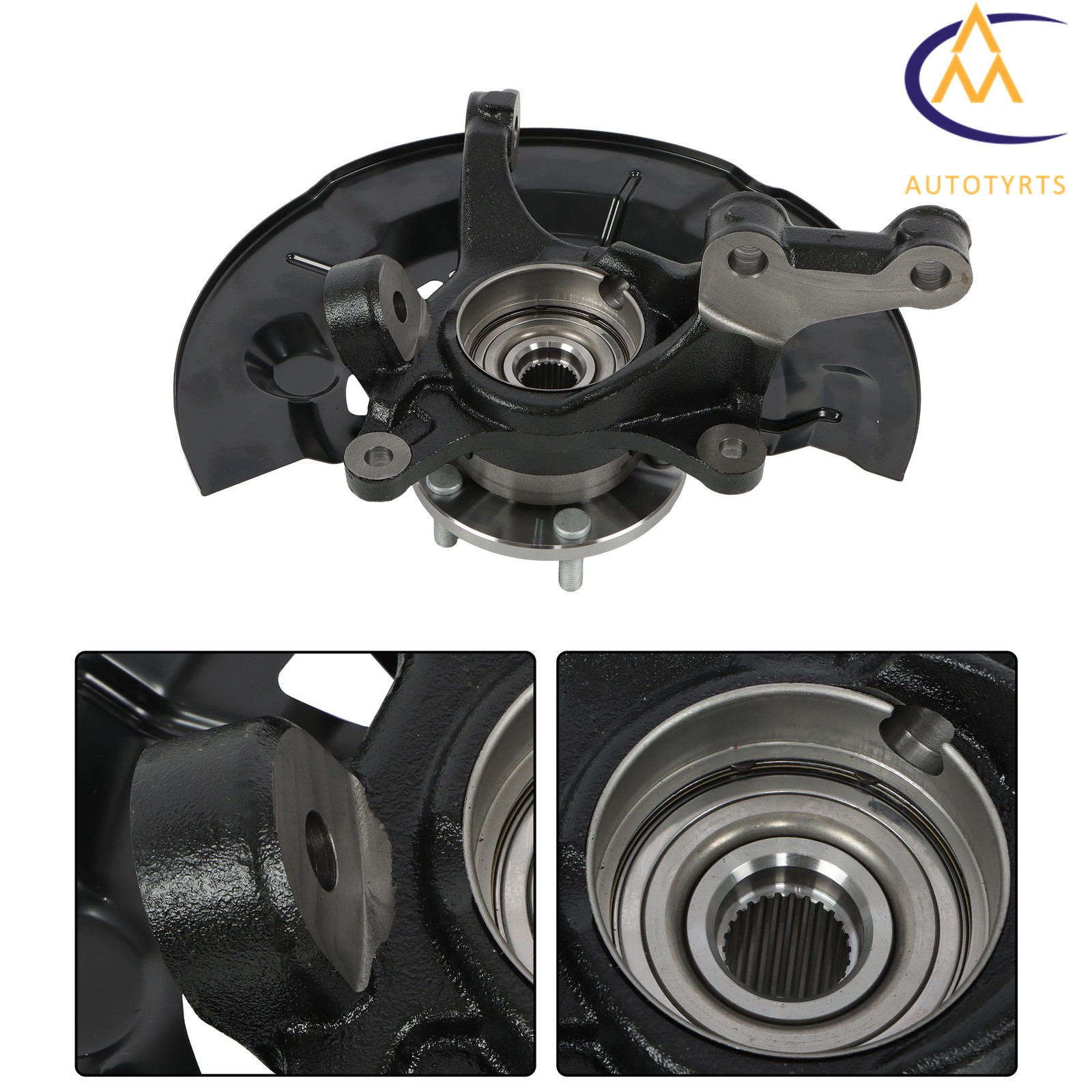 Front Left Steering Knuckle+Wheel Hub Bearing For Toyota Camry 2012 2013 - 2017