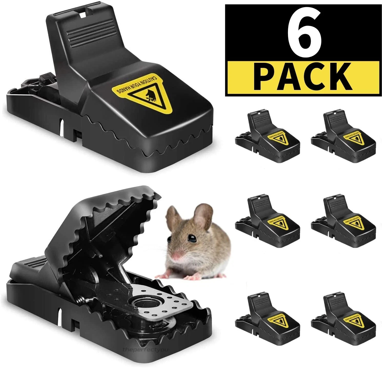 6 Pack Mouse Traps Heavy Duty Snap Trap for Rats and Mice