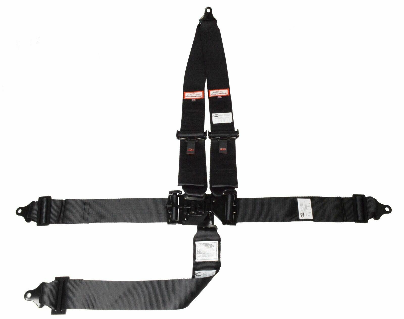 PRO STOCK RACING HARNESS BELT V MOUNT SFI 16.1 LATCH & LINK 5 POINT BLACK