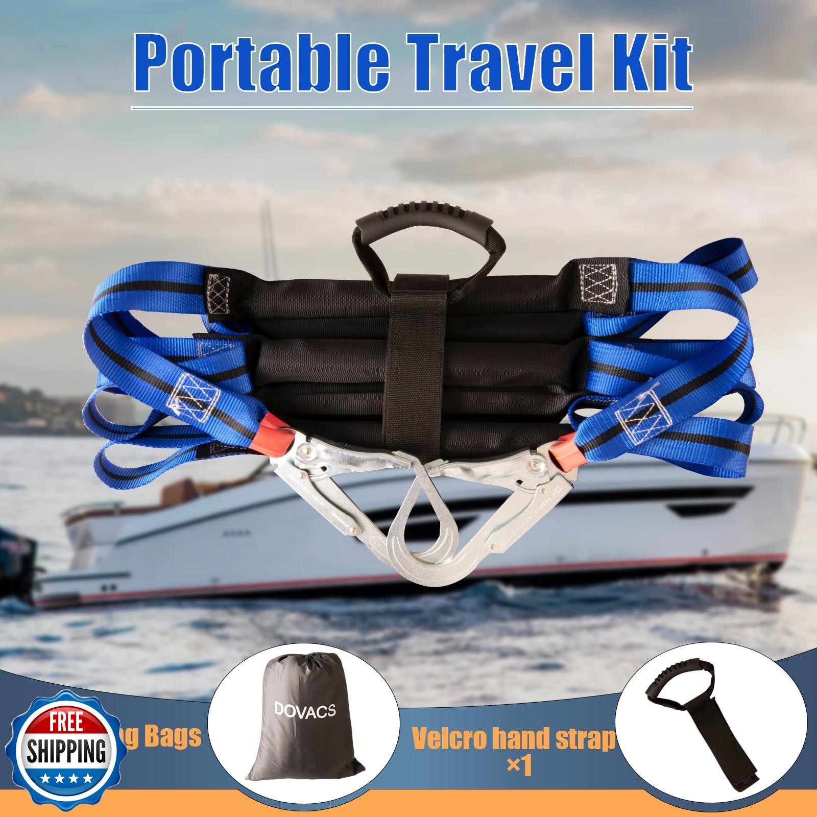 Dovacs Boat Ladder with 2 Heavy Duty Hooks,5 Step Boat Ladder for