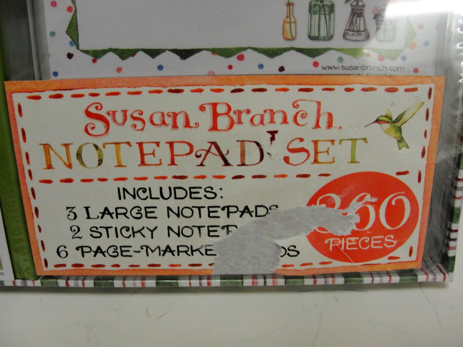 Susan Branch 360 Piece Notepad Set - 3 Lg Pads - 2 Sticky - 6 Page Marker Pads