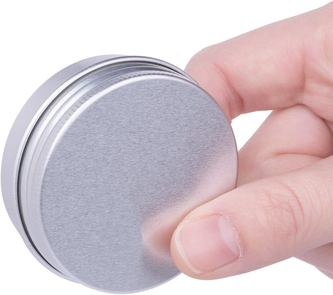30 Pack Tin Cans Screw Top round Metal Lip Balm Tins Containers with Lids (1Oz)