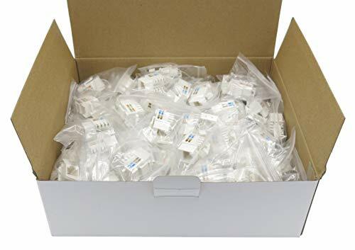 100 Lot CNAweb Cat6 RJ45 Punchdown Keystone Network Jack, 110 Style, White
